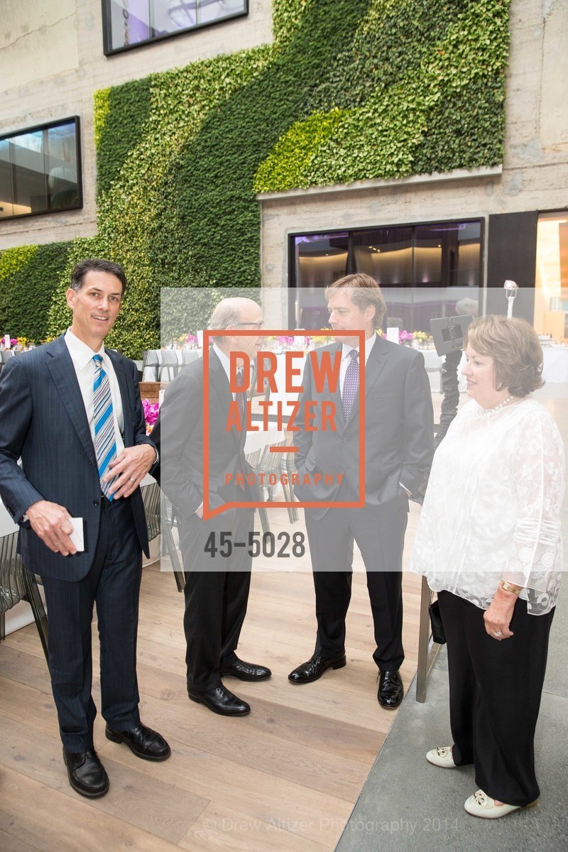 Kevin King, Bob Fisher, Montgomery Woods, Linda Gruber, SFMOMA Directors Circle Dinner Sponsored by J.P. Morgan Private Bank, US, March 20th, 2014, Photo #45-5028 Kevin King, Bob Fisher, Montgomery Woods, Linda Gruber, Photo #45-5028