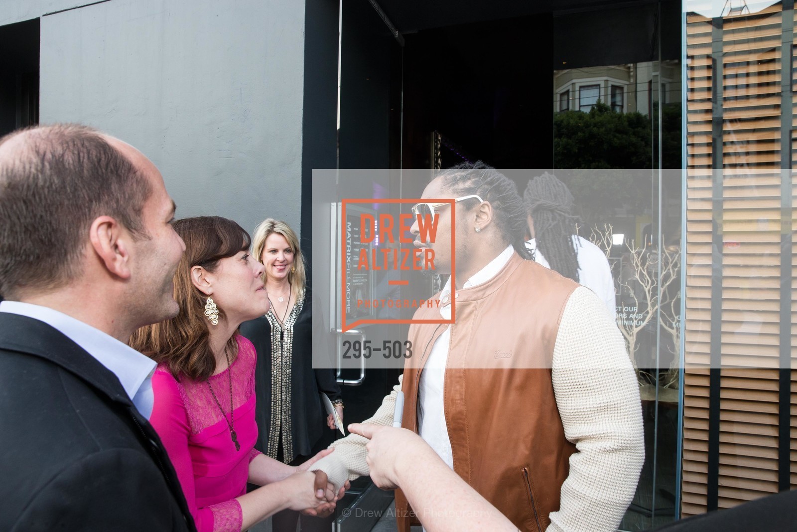 Greg Roberts, Lynne Roberts, Marshawn Lynch, NFL CELEBRITY Bartending Event, US. US, April 7th, 2014,Drew Altizer, Drew Altizer Photography, full-service agency, private events, San Francisco photographer, photographer california