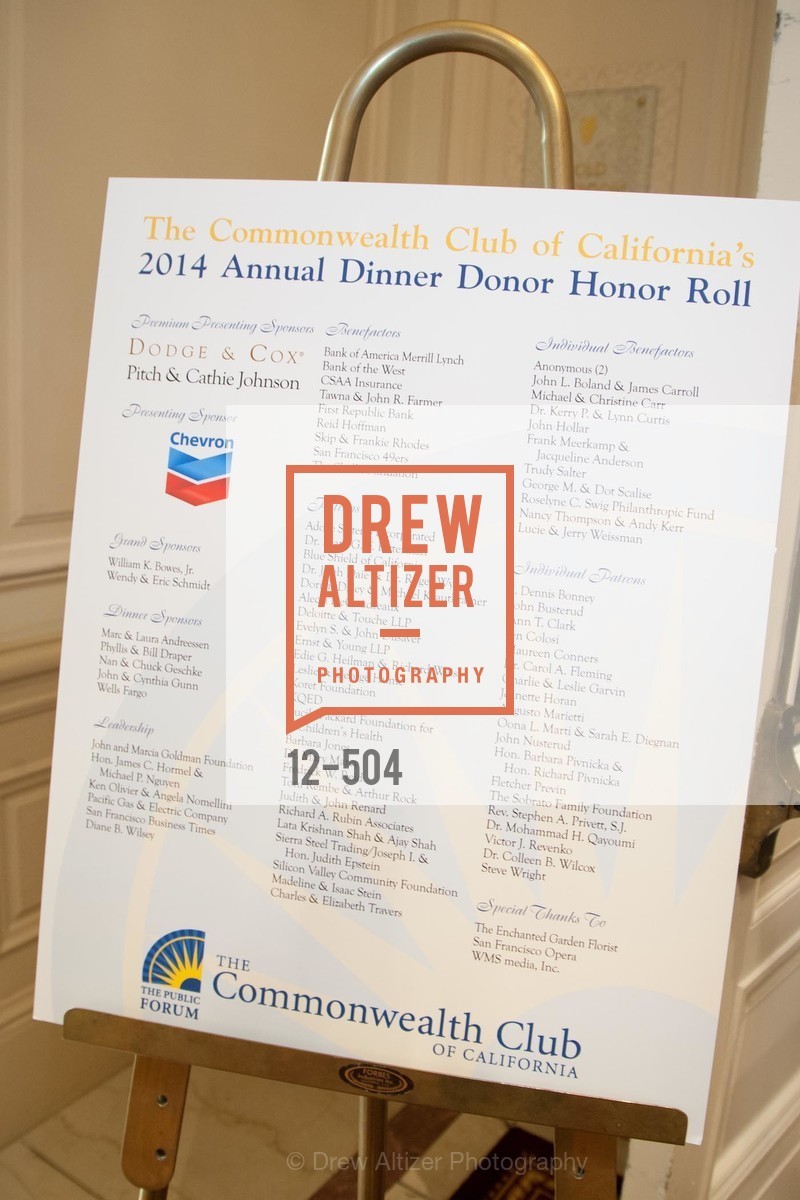 Atmosphere, COMMONWEALTH CLUB'S Annual Distinguished Citizen Award Dinner, US. US, April 8th, 2014,Drew Altizer, Drew Altizer Photography, full-service agency, private events, San Francisco photographer, photographer california