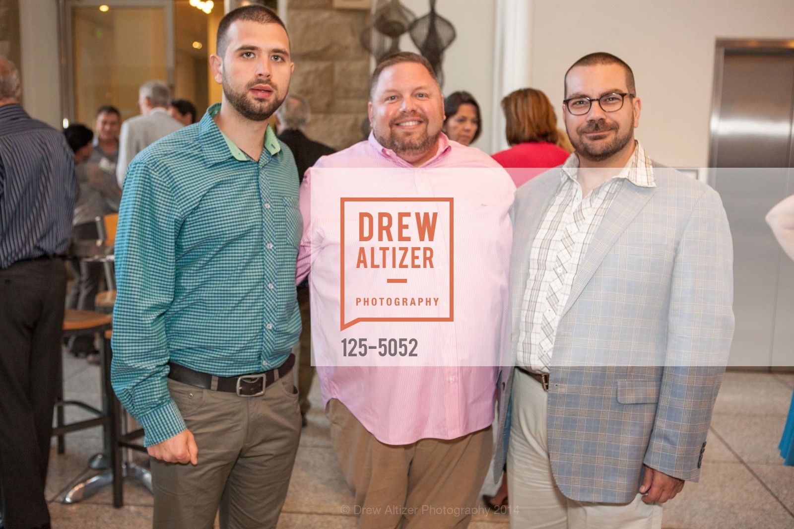 Leo Gkimisis, David Hurt, Nikolas Lemos, San Jose Museum Of Art Presents The Summer VIP Opening, US, June 3rd, 2014, Photo #125-5052 Leo Gkimisis, David Hurt, Nikolas Lemos, Photo #125-5052