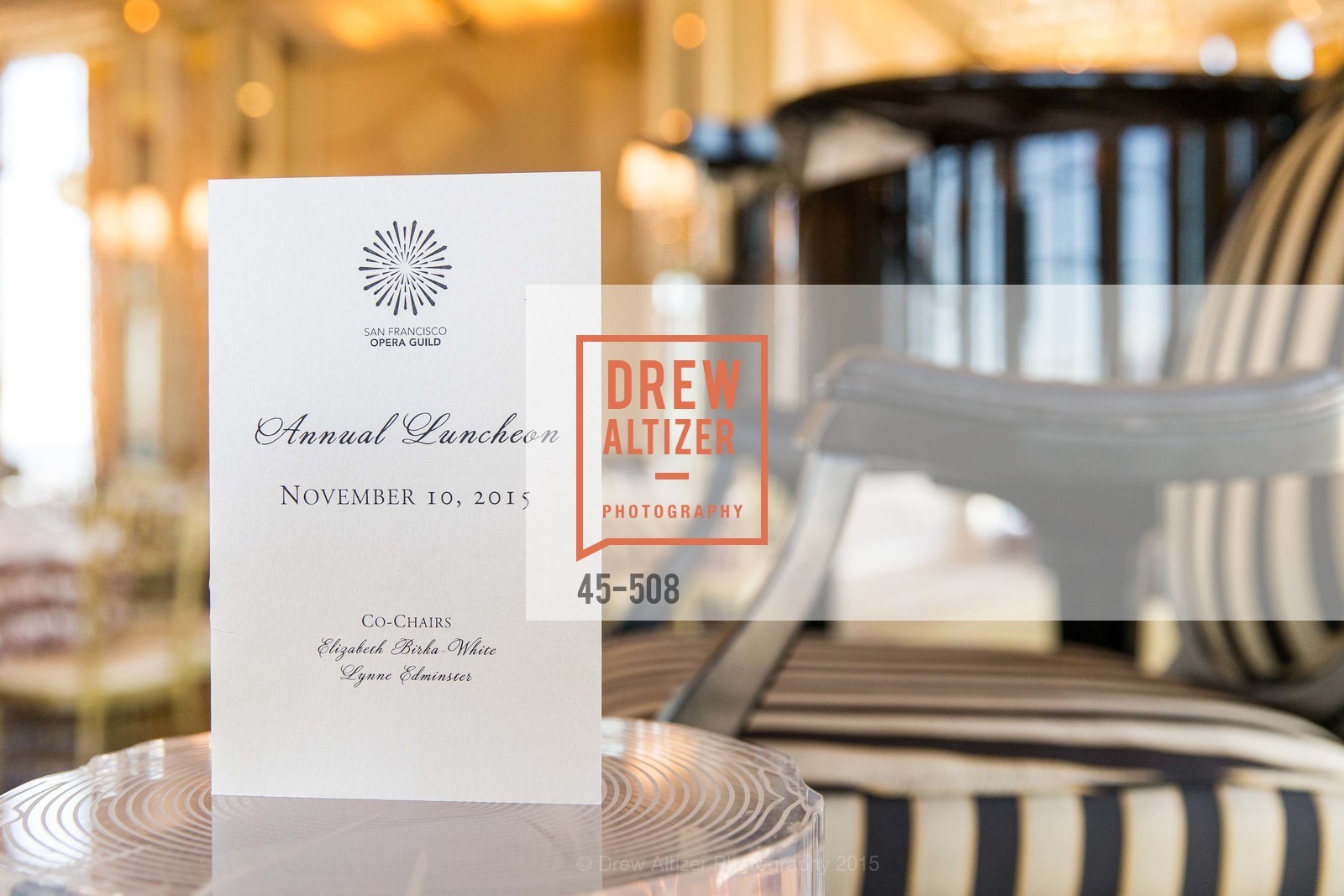 Atmosphere, San Francisco Opera Guild Annual Meeting & Luncheon, The Westin St. Francis Union Square. 335 Powell St, November 10th, 2015,Drew Altizer, Drew Altizer Photography, full-service agency, private events, San Francisco photographer, photographer california