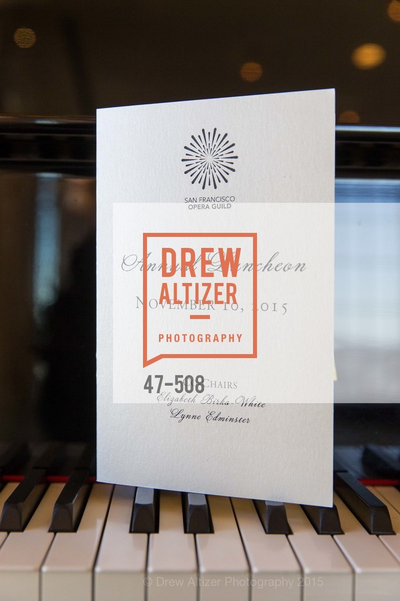 Atmosphere, San Francisco Opera Guild Annual Meeting & Luncheon, The Westin St. Francis Union Square. 335 Powell St, November 10th, 2015,Drew Altizer, Drew Altizer Photography, full-service event agency, private events, San Francisco photographer, photographer California