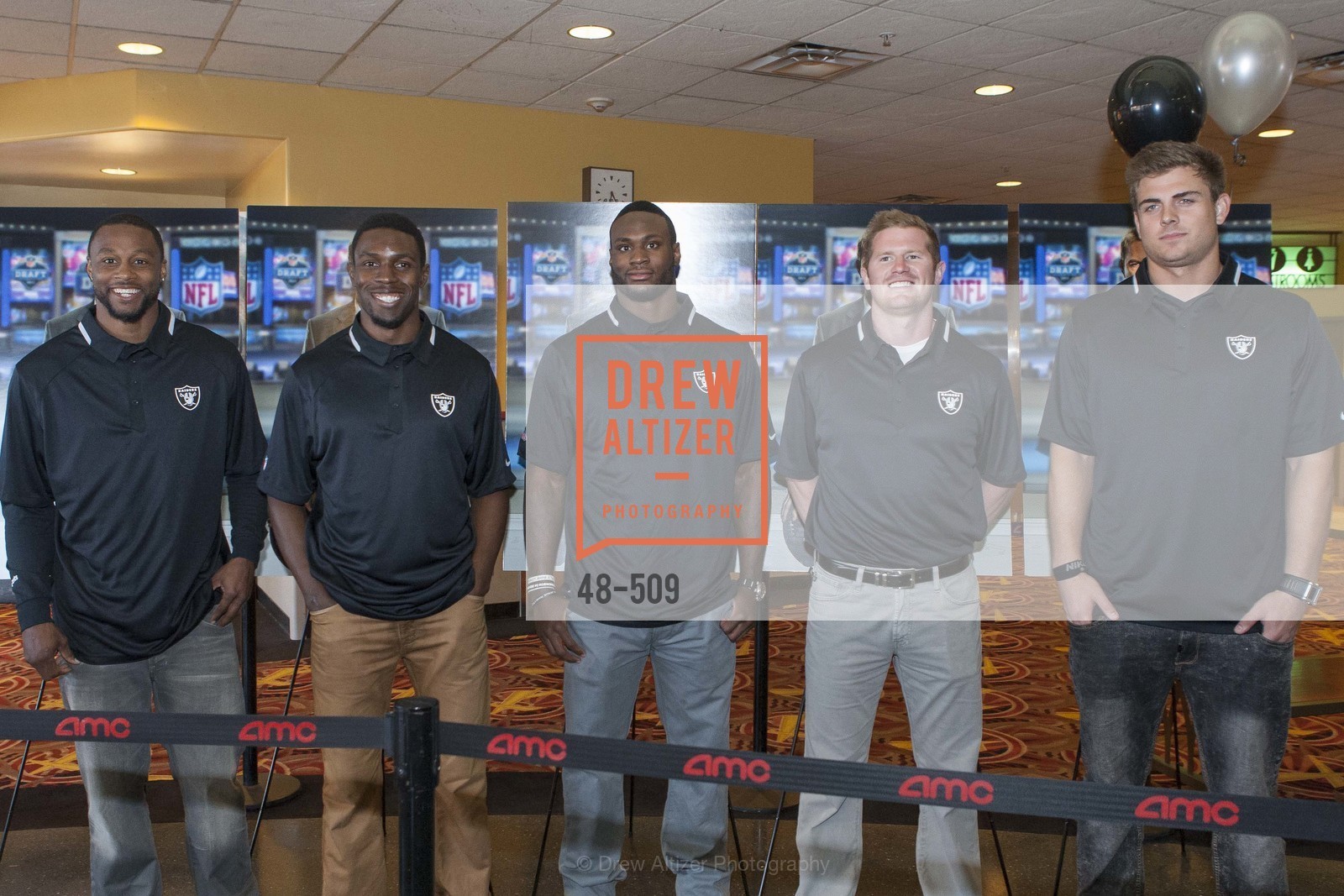 Taiwan Jones, Chimdi Chekwa, Latavius Murray, Matthew McGloin, Nick Kasa, SUMMIT ENTERTAINMENT Presents a Special Screening of DRAFT DAY with the Oakland Raiders, US. AMC 16 Shellmound, Emeryville, Ca, April 9th, 2014,Drew Altizer, Drew Altizer Photography, full-service agency, private events, San Francisco photographer, photographer california