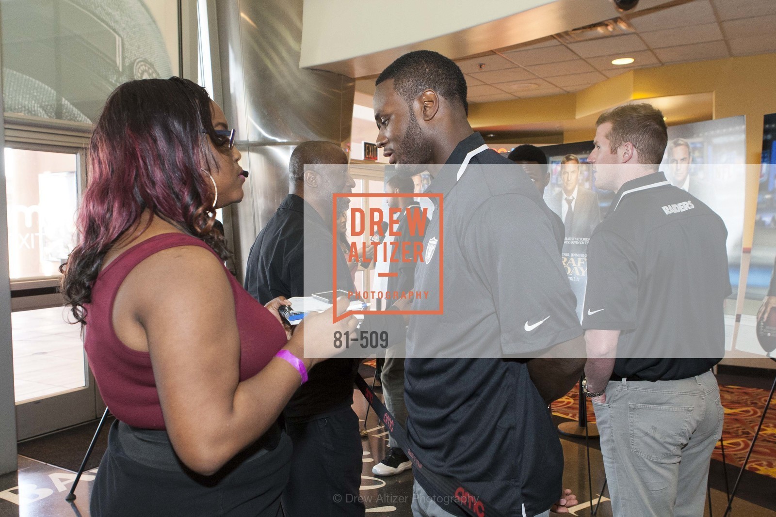 Latavius Murray, SUMMIT ENTERTAINMENT Presents a Special Screening of DRAFT DAY with the Oakland Raiders, US. AMC 16 Shellmound, Emeryville, Ca, April 9th, 2014,Drew Altizer, Drew Altizer Photography, full-service event agency, private events, San Francisco photographer, photographer California