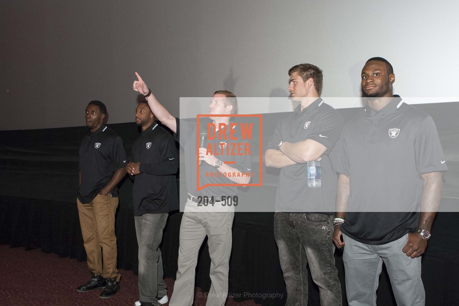 Chimdi Chekwa, Taiwan Jones, Matthew McGloin, Nick Kasa, Latavius Murray, SUMMIT ENTERTAINMENT Presents a Special Screening of DRAFT DAY with the Oakland Raiders, US. AMC 16 Shellmound, Emeryville, Ca, April 9th, 2014,Drew Altizer, Drew Altizer Photography, full-service event agency, private events, San Francisco photographer, photographer California