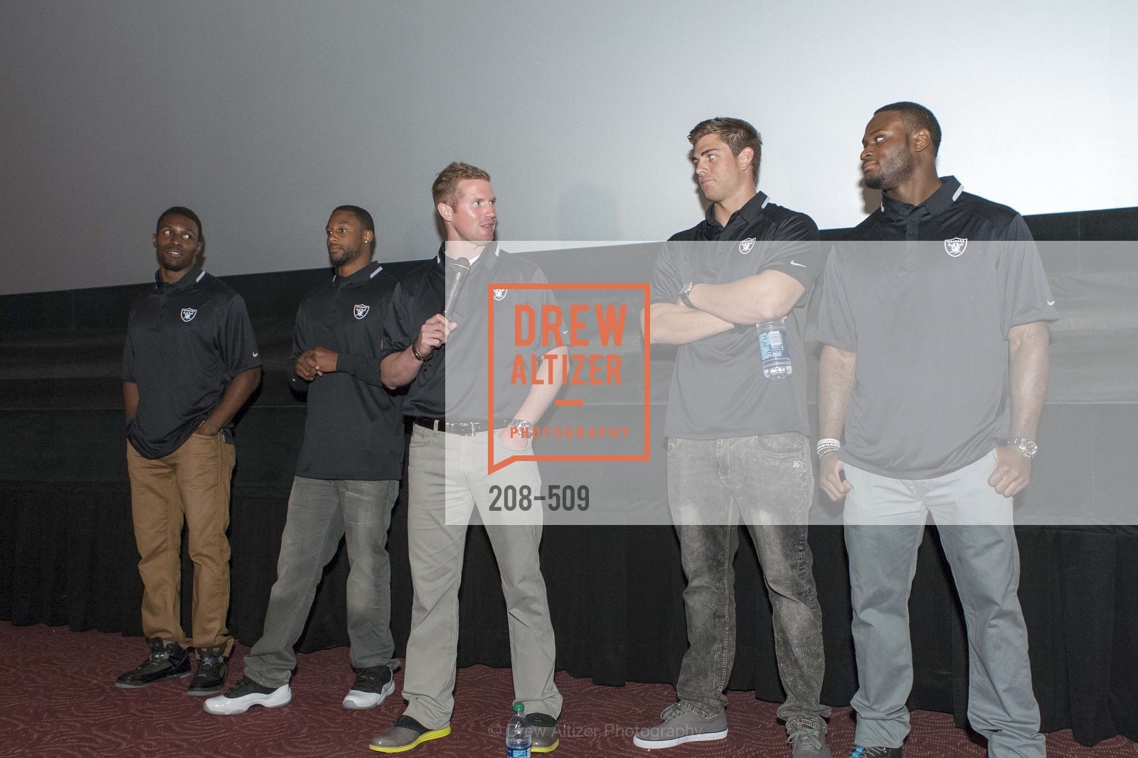 Chimdi Chekwa, Taiwan Jones, Matthew McGloin, Nick Kasa, Latavius Murray, SUMMIT ENTERTAINMENT Presents a Special Screening of DRAFT DAY with the Oakland Raiders, US. AMC 16 Shellmound, Emeryville, Ca, April 9th, 2014,Drew Altizer, Drew Altizer Photography, full-service agency, private events, San Francisco photographer, photographer california