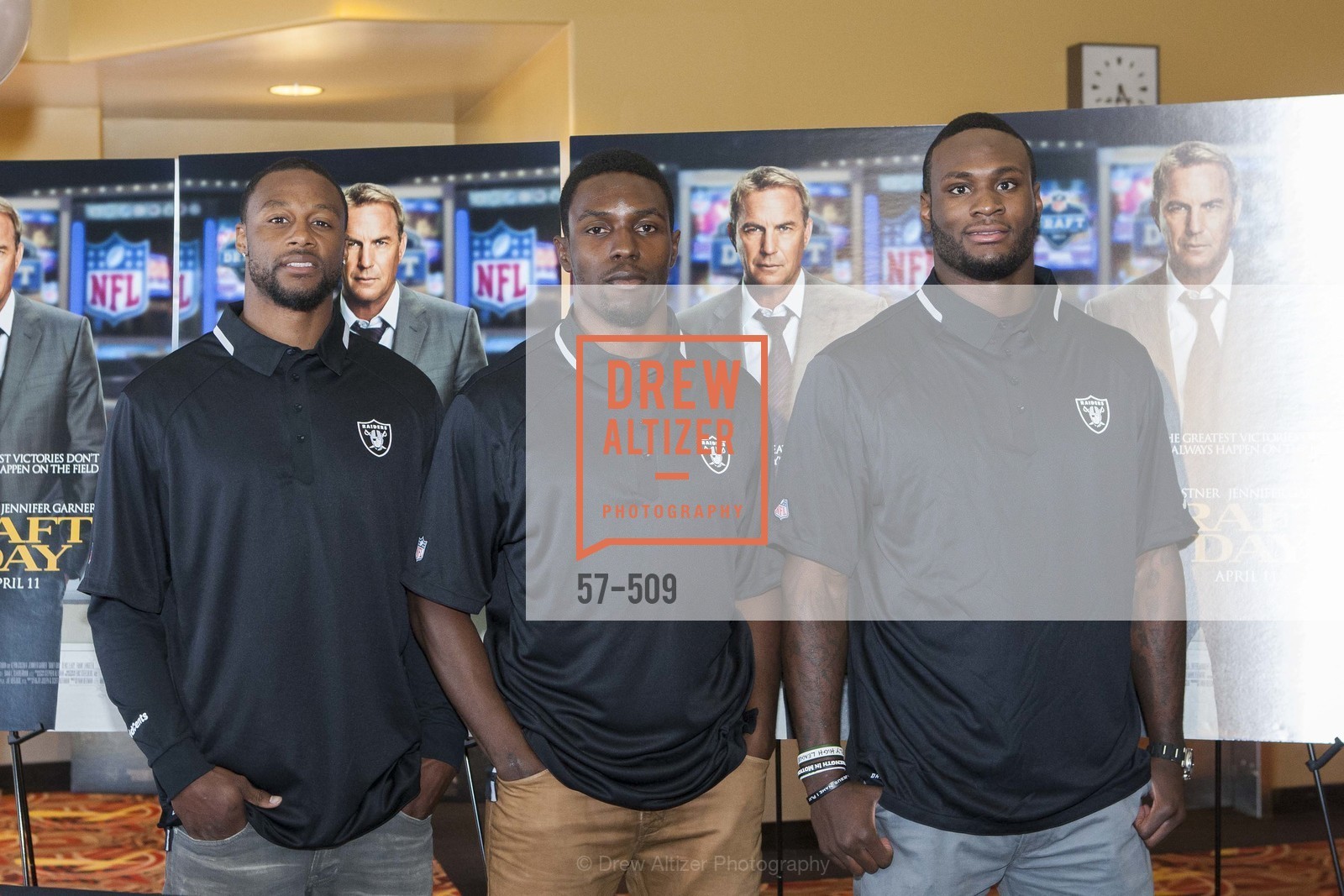 Taiwan Jones, Chimdi Chekwa, Latavius Murray, SUMMIT ENTERTAINMENT Presents a Special Screening of DRAFT DAY with the Oakland Raiders, US. AMC 16 Shellmound, Emeryville, Ca, April 9th, 2014,Drew Altizer, Drew Altizer Photography, full-service agency, private events, San Francisco photographer, photographer california