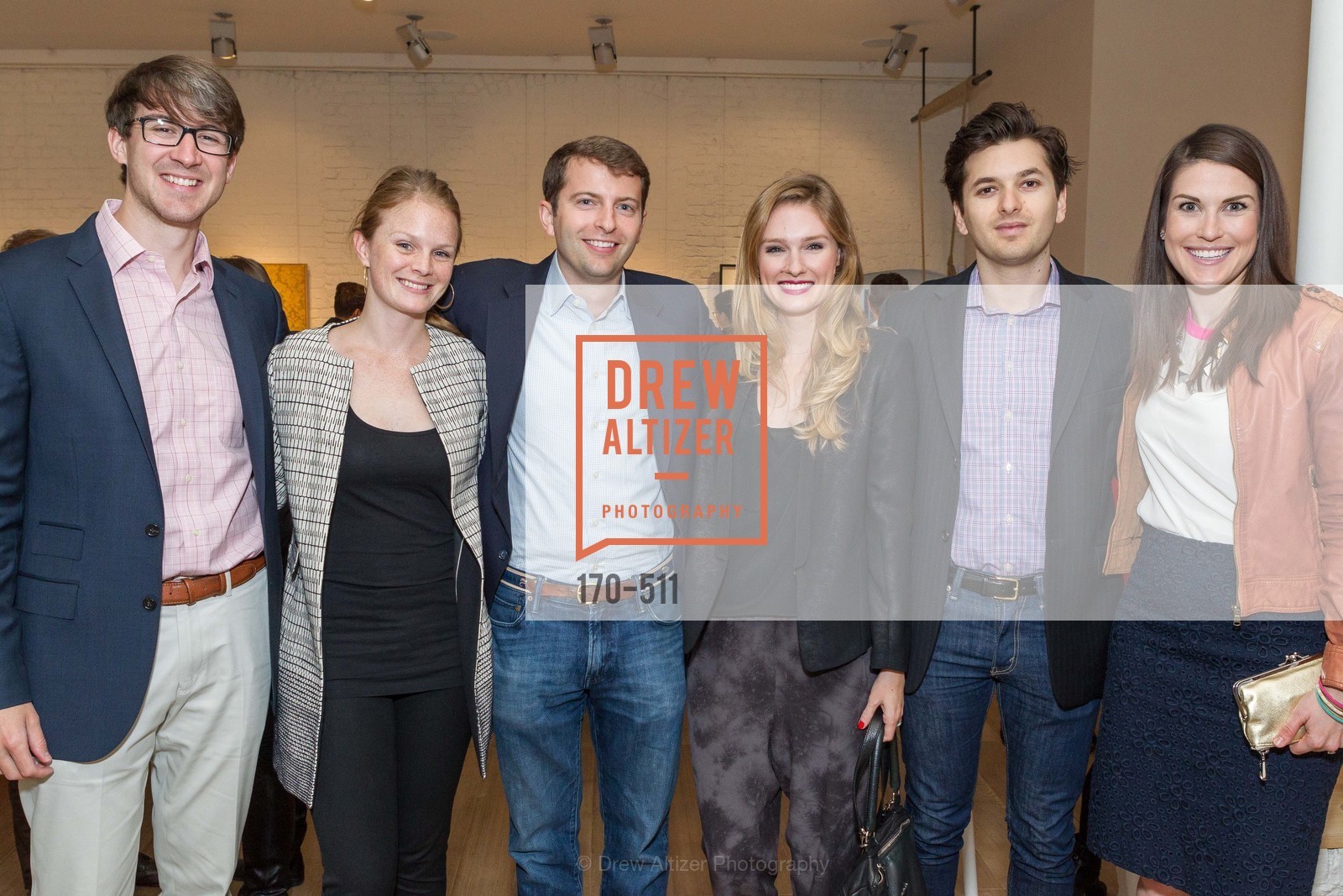 Drew James, Charlie Adamski, Jory Caulkins, Courtney Colman, Ben Colman, Lindsay Wishart, CHRISTIE'S Preview to Benefit CalArts School of Art, US. Hedge Gallery 501 Pacific Avenue, April 9th, 2014,Drew Altizer, Drew Altizer Photography, full-service agency, private events, San Francisco photographer, photographer california