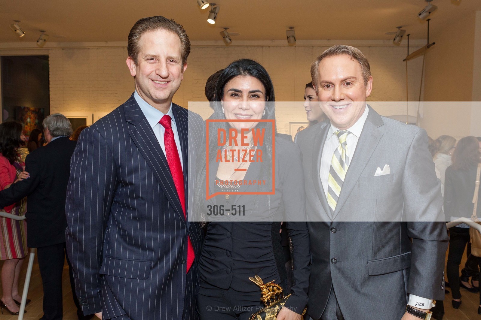 Robert Shwarts, Afsaneh Akhtari, Joel Goodrich, CHRISTIE'S Preview to Benefit CalArts School of Art, US. Hedge Gallery 501 Pacific Avenue, April 9th, 2014,Drew Altizer, Drew Altizer Photography, full-service agency, private events, San Francisco photographer, photographer california