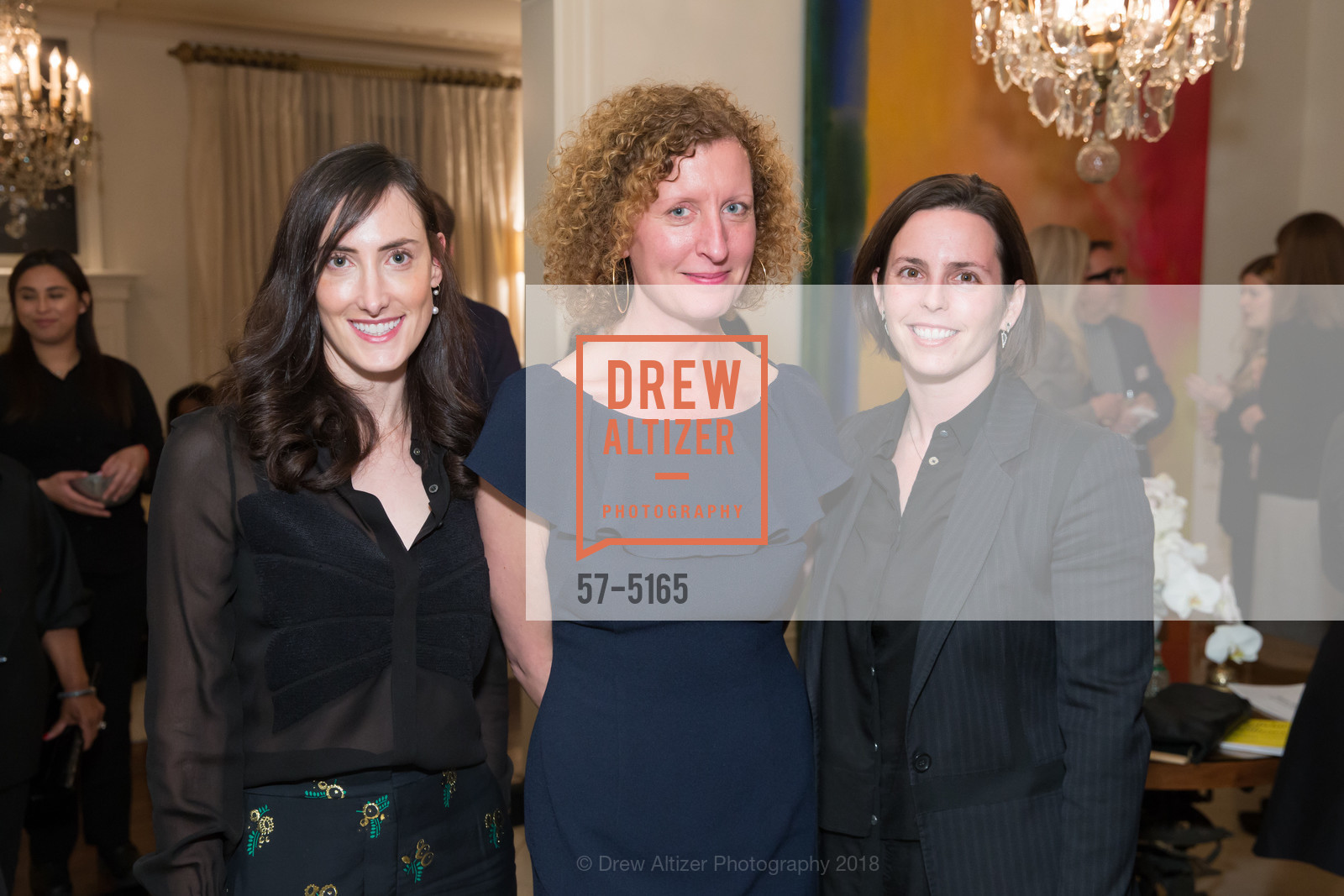 Kaitlyn Krieger, Lenore Anderson, Jessica Silverman, Art for Justice Reception, Private Residence, February 21st, 2018, Photo #57-5165 Kaitlyn Krieger, Lenore Anderson, Jessica Silverman, Photo #57-5165