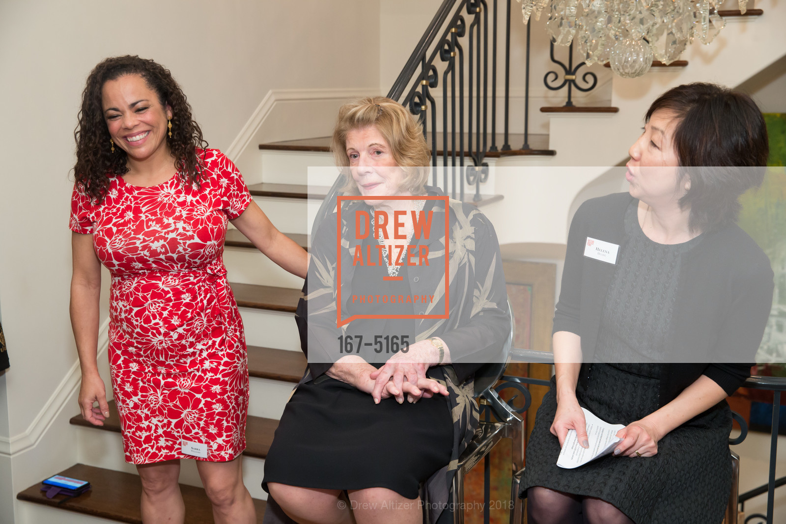 Sabra Williams, Agnes Gund, Helena Huang, Art for Justice Reception, Private Residence, February 21st, 2018, Photo #167-5165 Sabra Williams, Agnes Gund, Helena Huang, Photo #167-5165