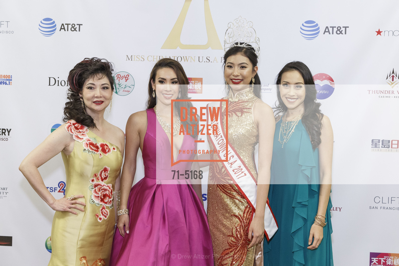 Julia Tung, Betty Hsu, Karen Yang, Crystal Lee, Miss Chinatown Pageant 2018, War Memorial Herbst Theater. 401 Van Ness Avenue, February 22nd, 2018, Photo #71-5168 Julia Tung, Betty Hsu, Karen Yang, Crystal Lee, Photo #71-5168