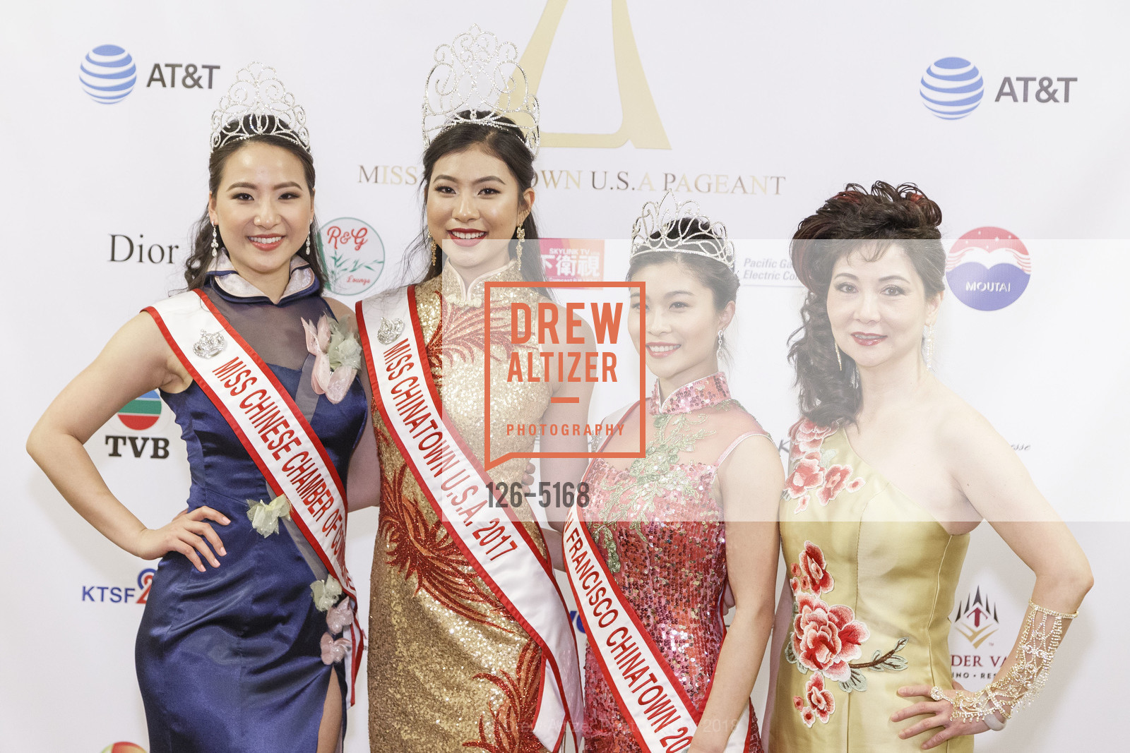 Karen Luo, Karen Yang, Elisa Santos, Julia Tung, Miss Chinatown Pageant 2018, War Memorial Herbst Theater. 401 Van Ness Avenue, February 22nd, 2018, Photo #126-5168 Karen Luo, Karen Yang, Elisa Santos, Julia Tung, Photo #126-5168
