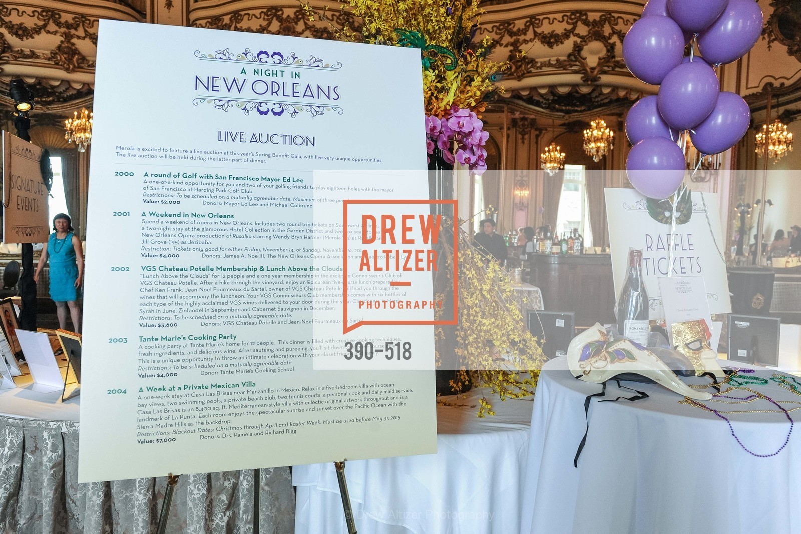 Atmosphere, MEROLA OPERA Spring Benefit 2014: A Night in New Orleans, US. Fairmont, April 12th, 2014,Drew Altizer, Drew Altizer Photography, full-service agency, private events, San Francisco photographer, photographer california