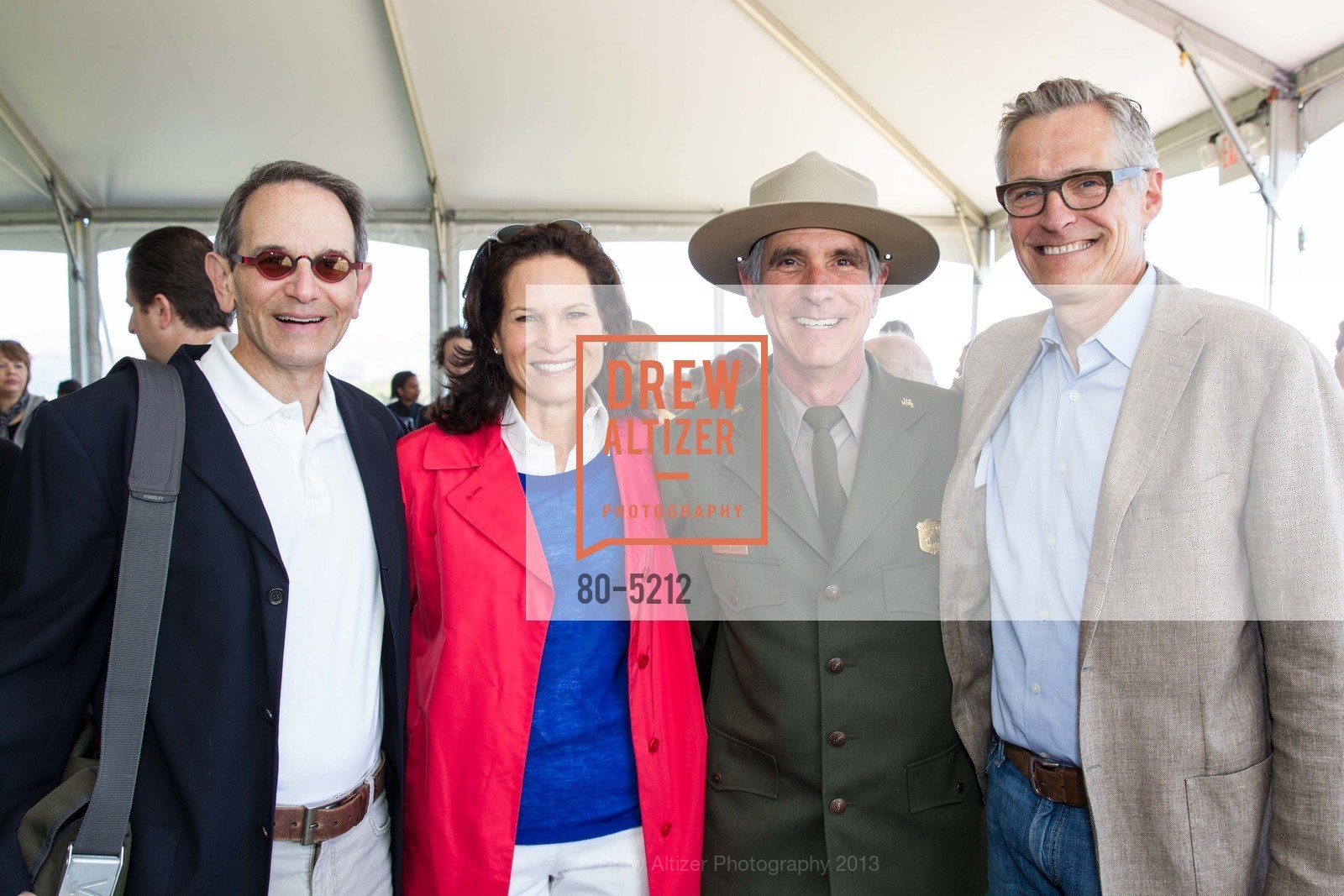 Ira Hirschfield, Randi Fisher, Howard Levitt, Tom Hansen, SFMOMA in partnership with the National Park Service and the Golden Gate National Parks Conservancy Present Mark di Suvero at Crissy Field Opening Reception, US, May 18th, 2013, Photo #80-5212 Ira Hirschfield, Randi Fisher, Howard Levitt, Tom Hansen, Photo #80-5212