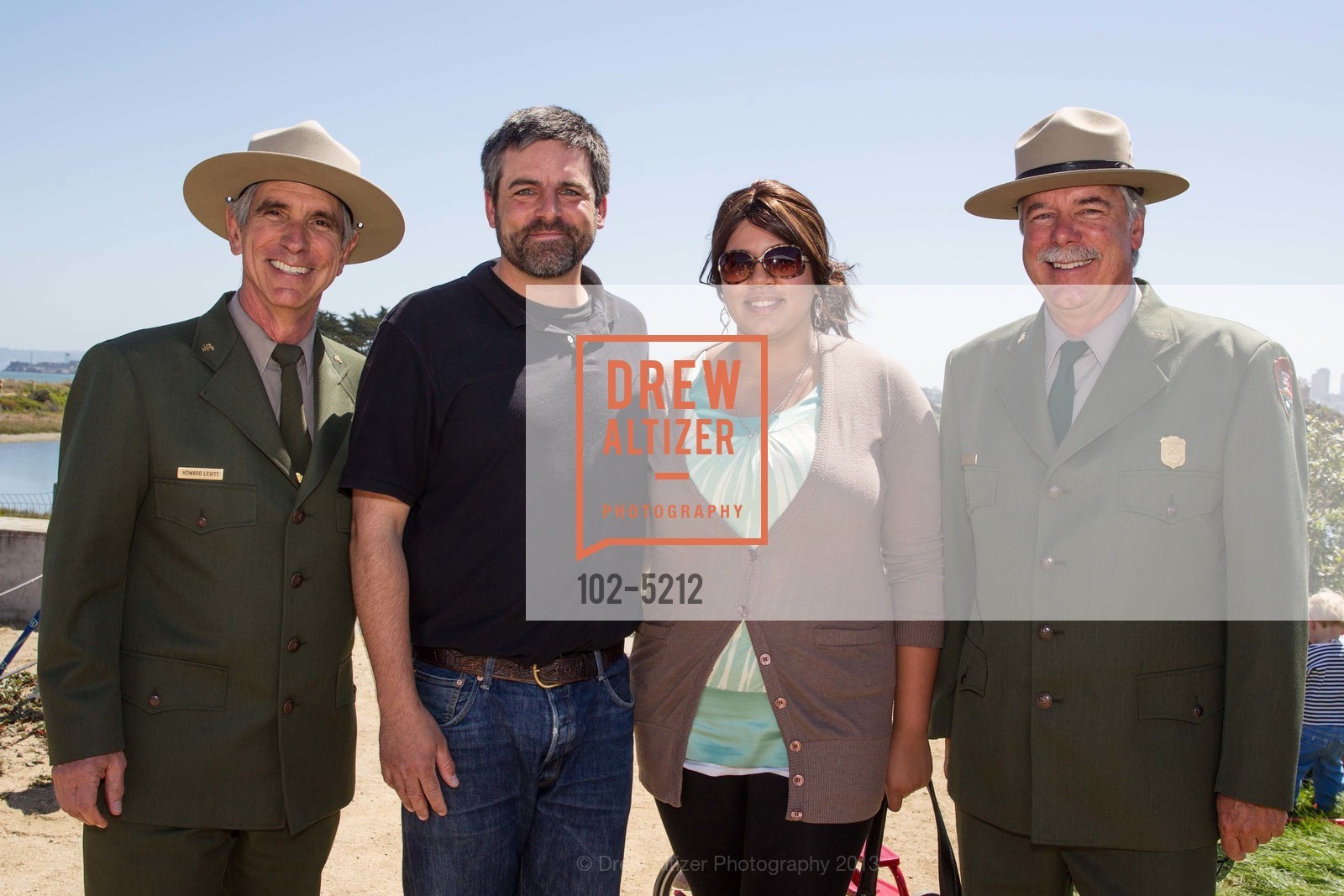 Howard Levitt, Jeff Obirek, Natalya Obirek, Frank Dean, SFMOMA in partnership with the National Park Service and the Golden Gate National Parks Conservancy Present Mark di Suvero at Crissy Field Opening Reception, US, May 18th, 2013, Photo #102-5212 Howard Levitt, Jeff Obirek, Natalya Obirek, Frank Dean, Photo #102-5212
