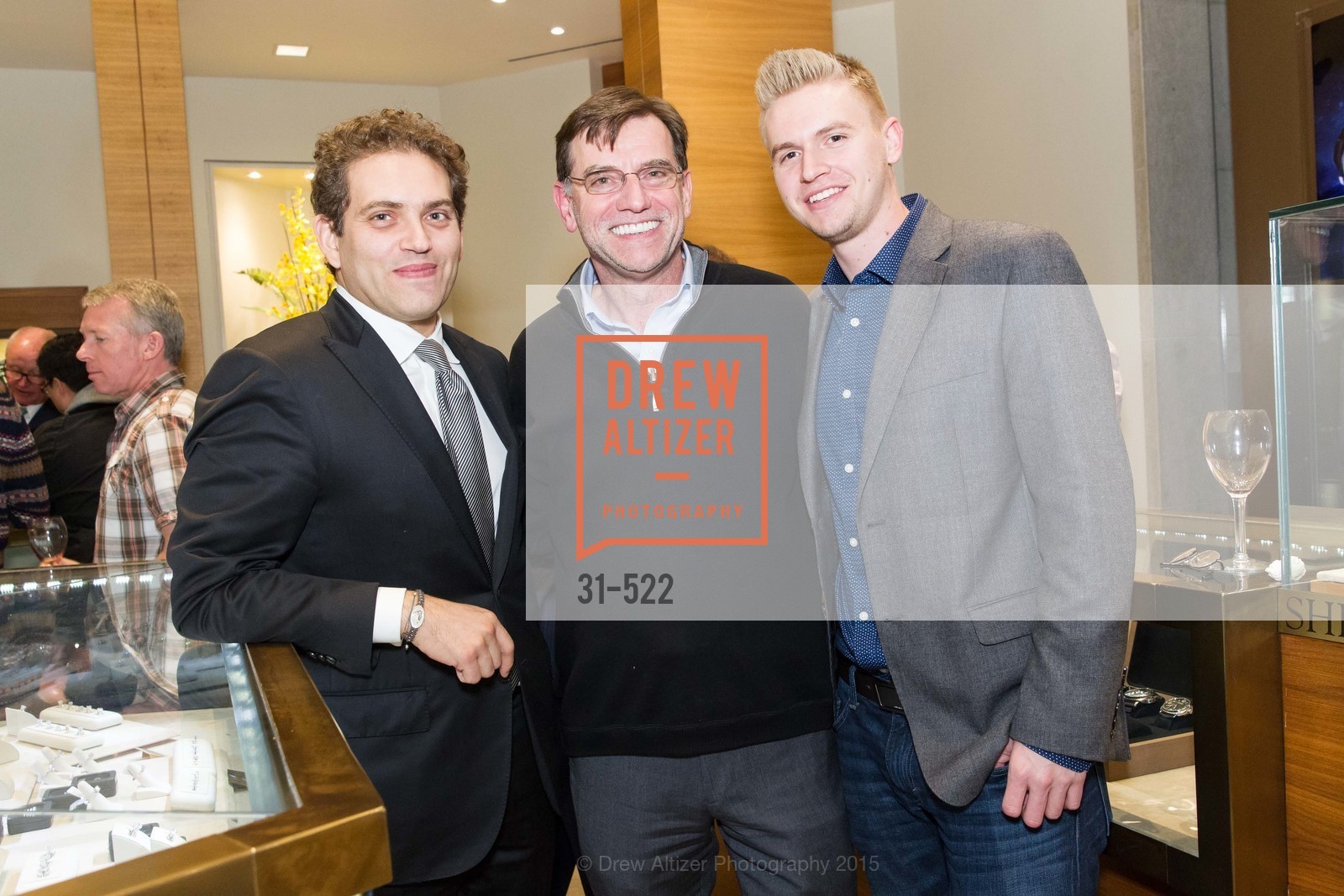 Rafael Alvarez, Bernard Harguindeguy, Mitchell Harguindeguy, Shreve & Co of Palo Alto Presents The Panerai Collections, Shreve. Shreve , . 329 Stanford Shopping Center, November 11th, 2015, Photo #31-522 Rafael Alvarez, Bernard Harguindeguy, Mitchell Harguindeguy, Photo #31-522