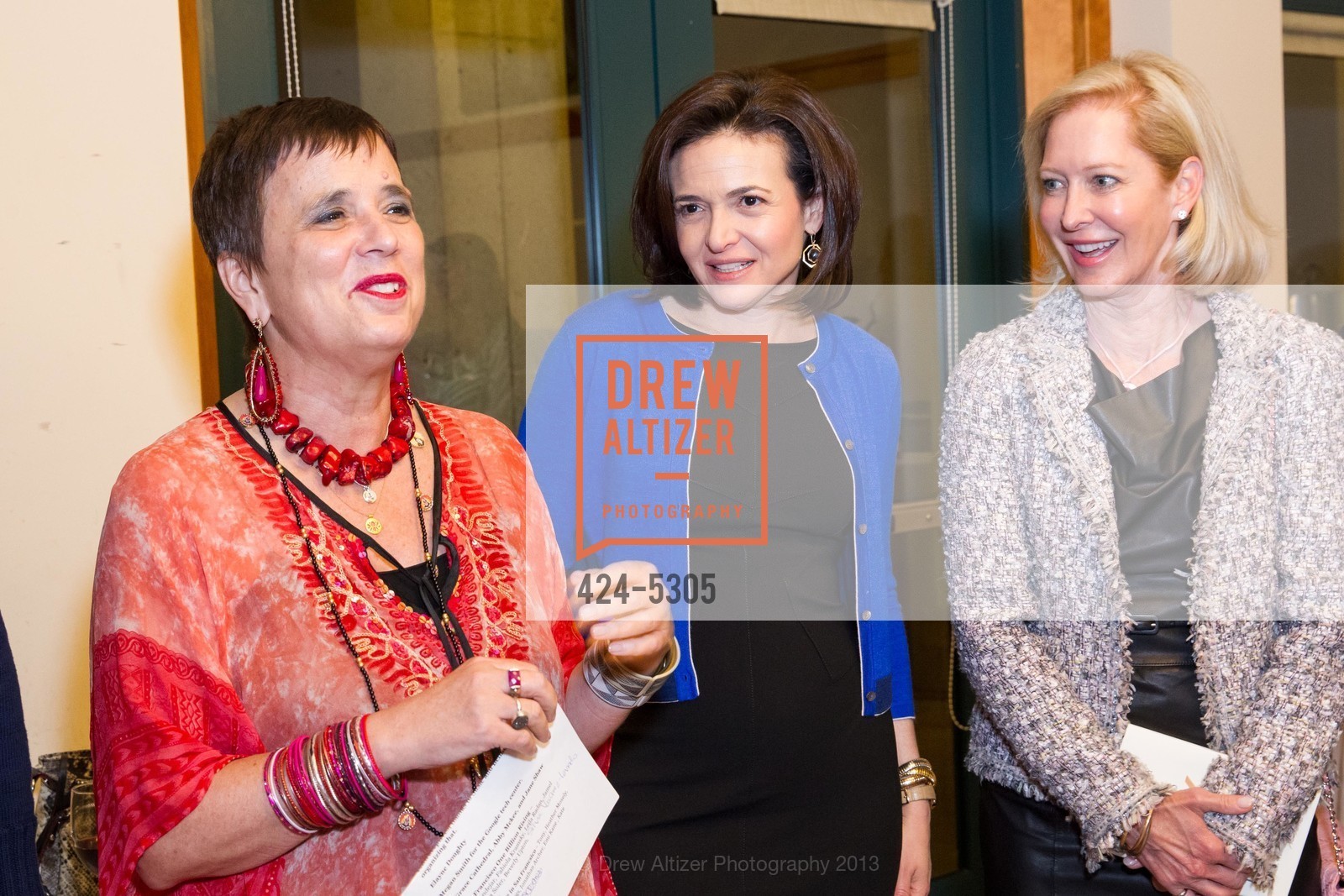 Eve Ensler, Sheryl Sandberg, Wendy Schmidt, EVE ENSLER Celebrates her New Book at Grace Cathedral, US, May 22nd, 2013, Photo #424-5305 Eve Ensler, Sheryl Sandberg, Wendy Schmidt, Photo #424-5305