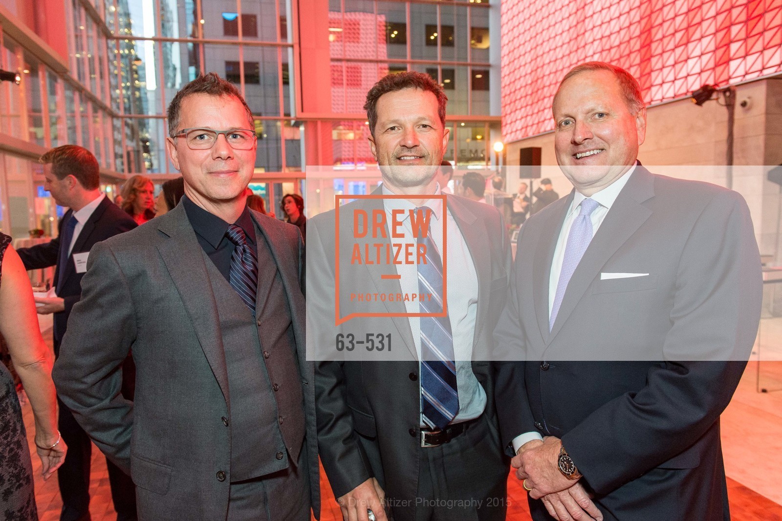 Douglas Giesey, Justin Smart, Rob Paratte, Kilroy Unveiling Presents Virtual Depictions: San Francisco by Refik Anadol, 350 Mission Street. 350 Mission Street, November 16th, 2015, Photo #63-531 Douglas Giesey, Justin Smart, Rob Paratte, Photo #63-531