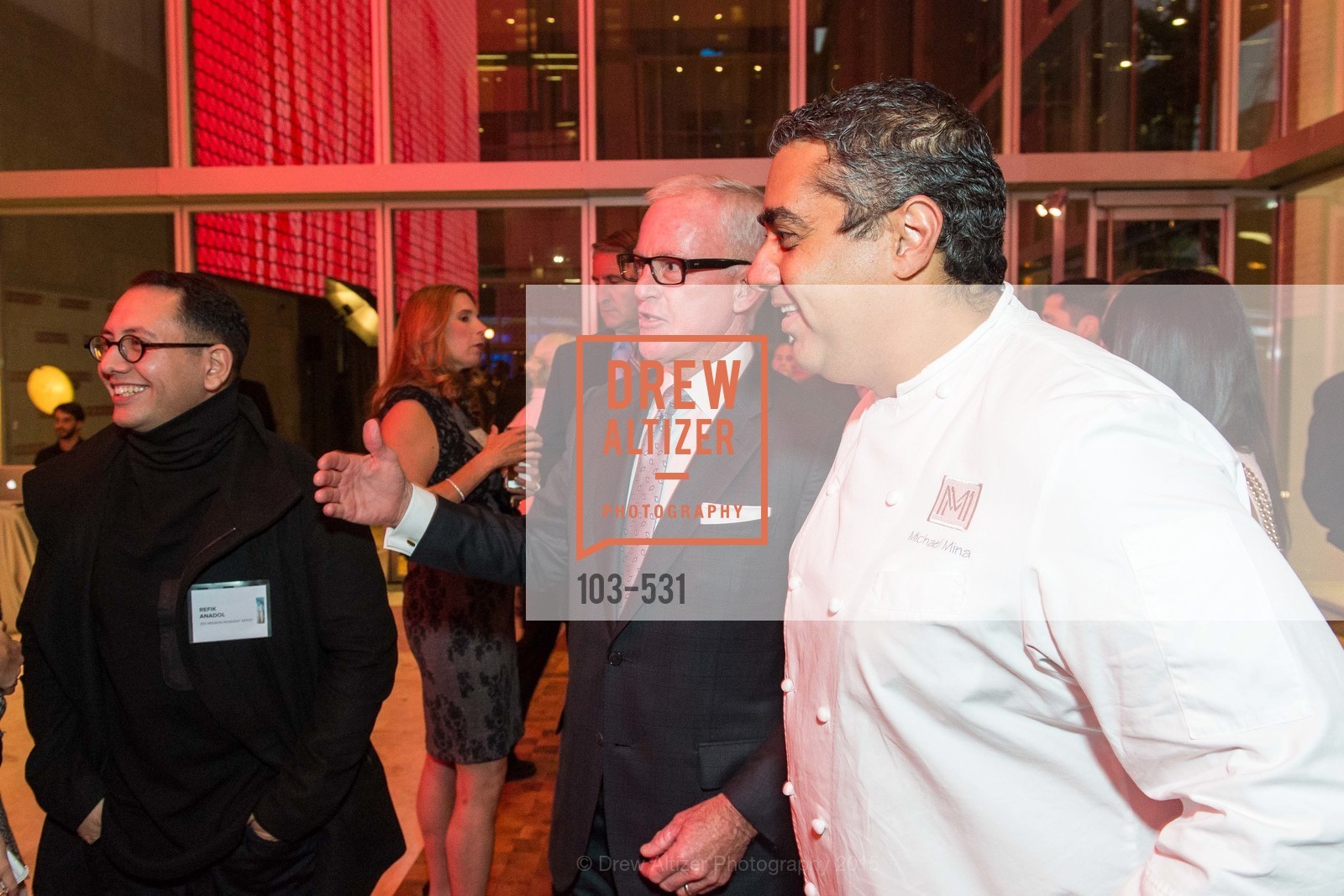 Refik Anadol, John Kilroy, Michael Mina, Kilroy Unveiling Presents Virtual Depictions: San Francisco by Refik Anadol, 350 Mission Street. 350 Mission Street, November 16th, 2015,Drew Altizer, Drew Altizer Photography, full-service agency, private events, San Francisco photographer, photographer california