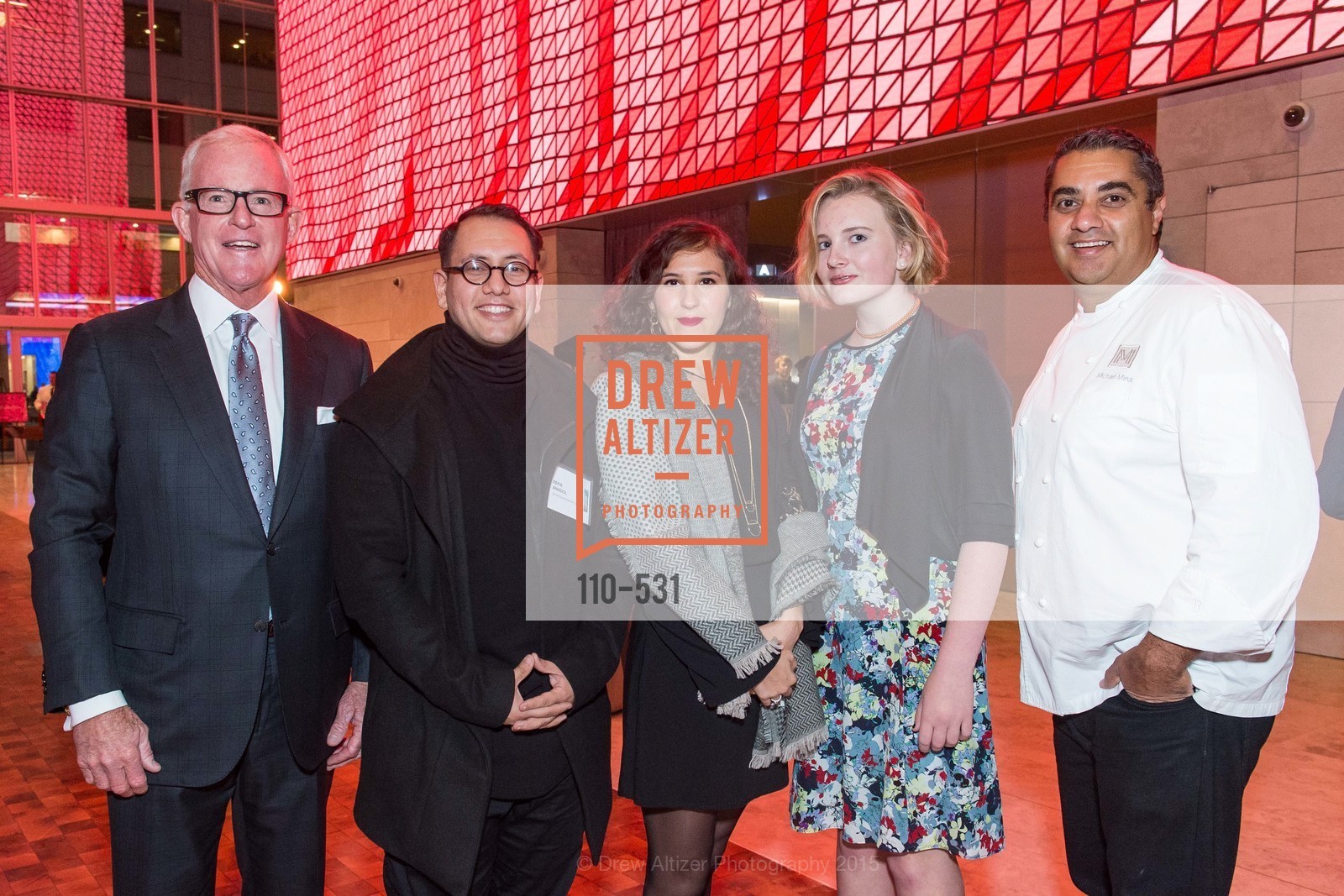John Kilroy, Refik Anadol, Efsun Erkilic, Catherine Kilroy, Michael Mina, Kilroy Unveiling Presents Virtual Depictions: San Francisco by Refik Anadol, 350 Mission Street. 350 Mission Street, November 16th, 2015, Photo #110-531 John Kilroy, Refik Anadol, Efsun Erkilic, Catherine Kilroy, Michael Mina, Photo #110-531
