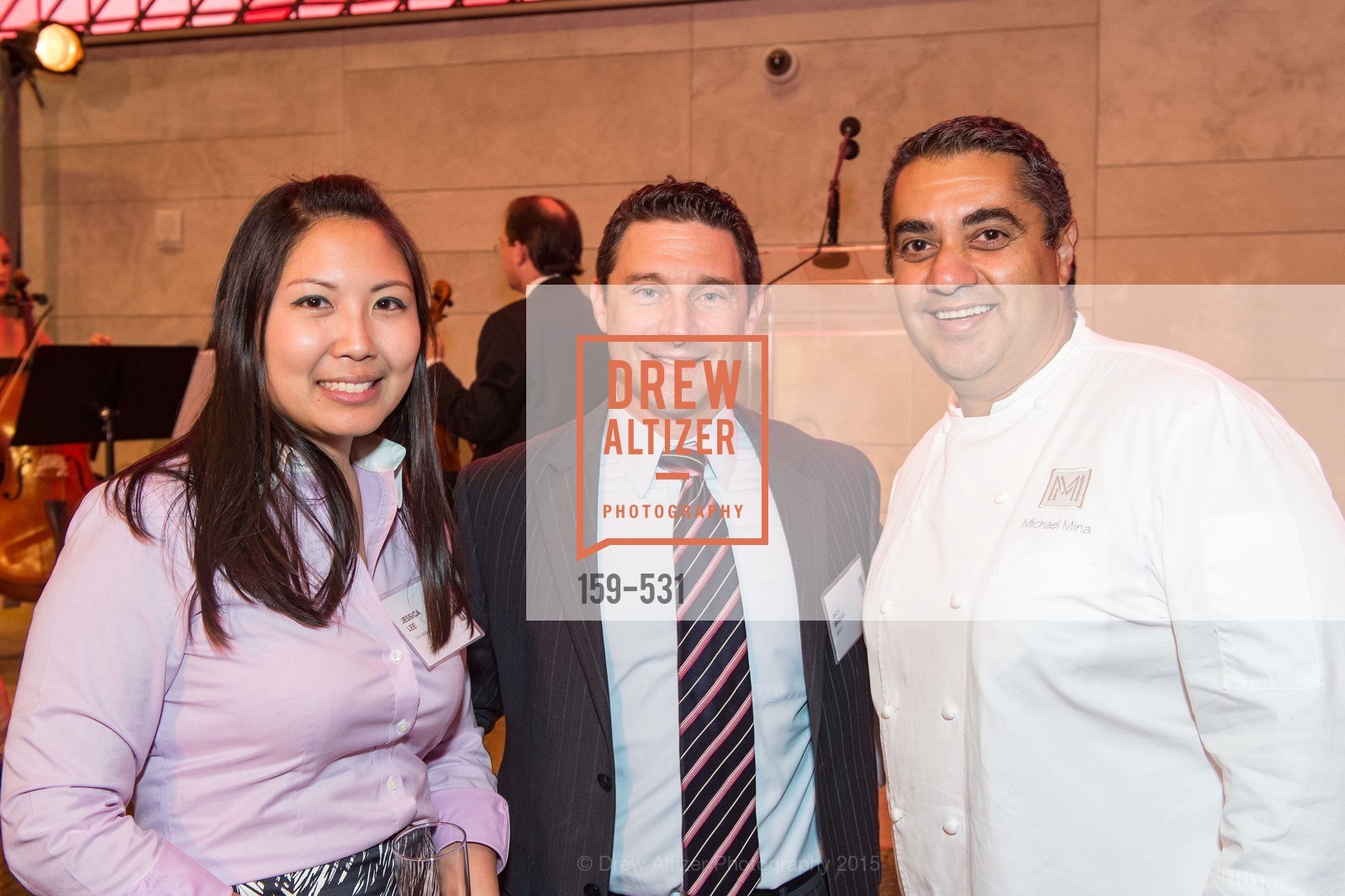 Jessica Lee, Rick Buziak, Michael Mina, Kilroy Unveiling Presents Virtual Depictions: San Francisco by Refik Anadol, 350 Mission Street. 350 Mission Street, November 16th, 2015, Photo #159-531 Jessica Lee, Rick Buziak, Michael Mina, Photo #159-531