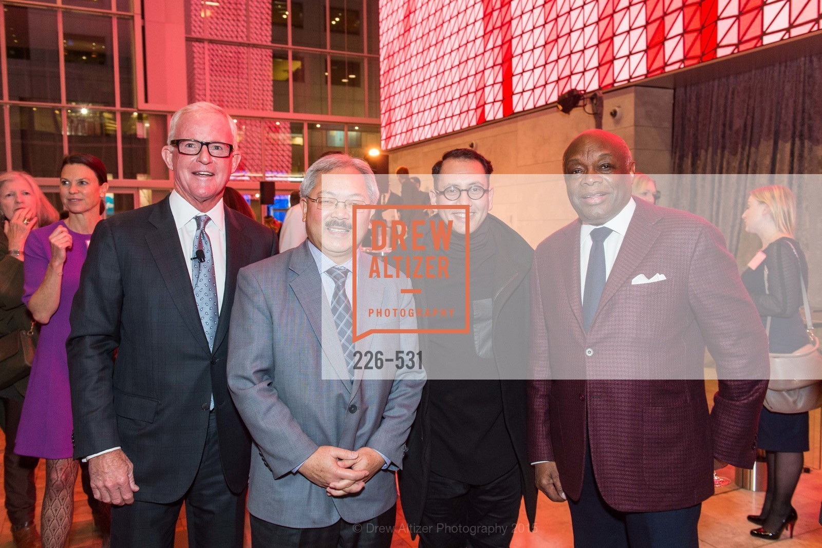 John Kilroy, Ed Lee, Refik Anadol, Willie Brown, Kilroy Unveiling Presents Virtual Depictions: San Francisco by Refik Anadol, 350 Mission Street. 350 Mission Street, November 16th, 2015,Drew Altizer, Drew Altizer Photography, full-service agency, private events, San Francisco photographer, photographer california