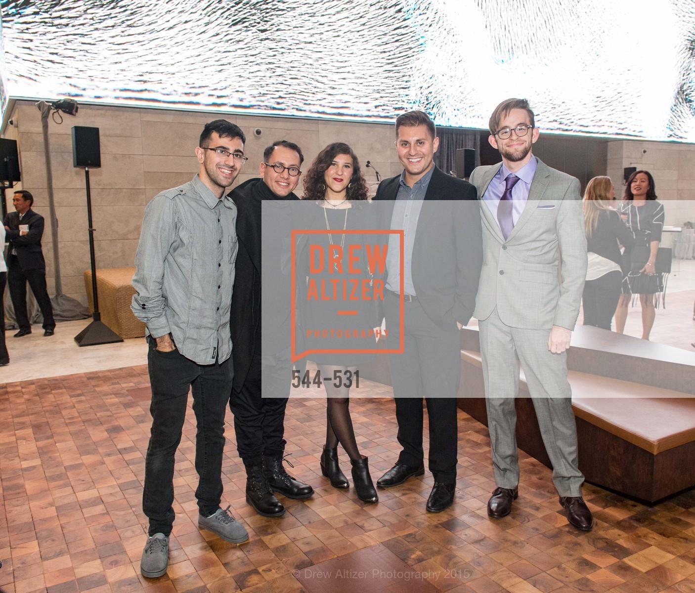 Kian Khiaban, Refik Anadol, Efsun Erkilic, Raman Mustafa, Rob Tom Browning, Kilroy Unveiling Presents Virtual Depictions: San Francisco by Refik Anadol, 350 Mission Street. 350 Mission Street, November 16th, 2015,Drew Altizer, Drew Altizer Photography, full-service event agency, private events, San Francisco photographer, photographer California