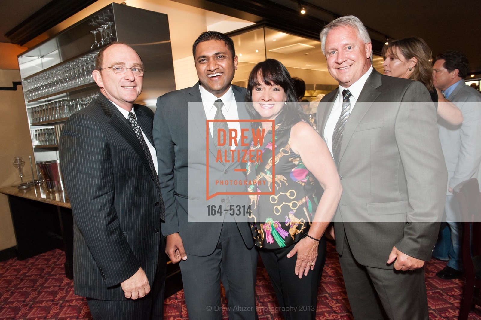 Tom Klein, Raghu Shivaram, Barbara Klein, Jim Wagner, OSSO STEAKHOUSE Pre-Opening Party, US, May 1st, 2013, Photo #164-5314 Tom Klein, Raghu Shivaram, Barbara Klein, Jim Wagner, Photo #164-5314