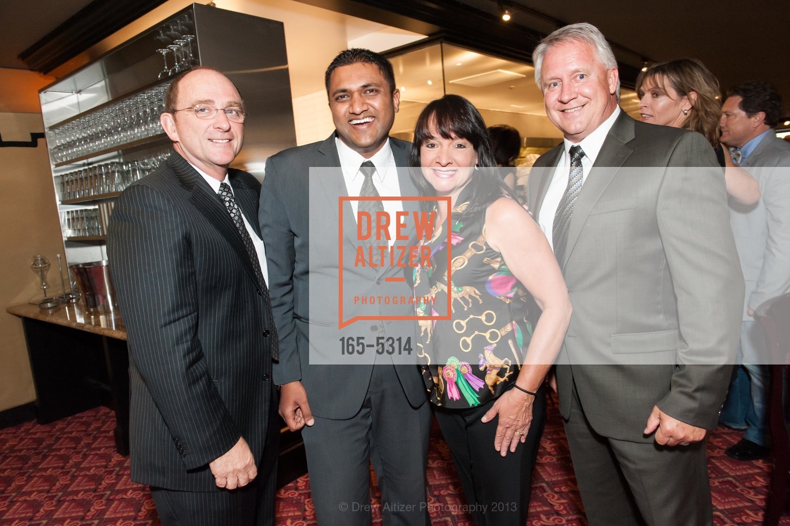 Tom Klein, Raghu Shivaram, Barbara Klein, Jim Wagner, OSSO STEAKHOUSE Pre-Opening Party, US, May 1st, 2013, Photo #165-5314 Tom Klein, Raghu Shivaram, Barbara Klein, Jim Wagner, Photo #165-5314