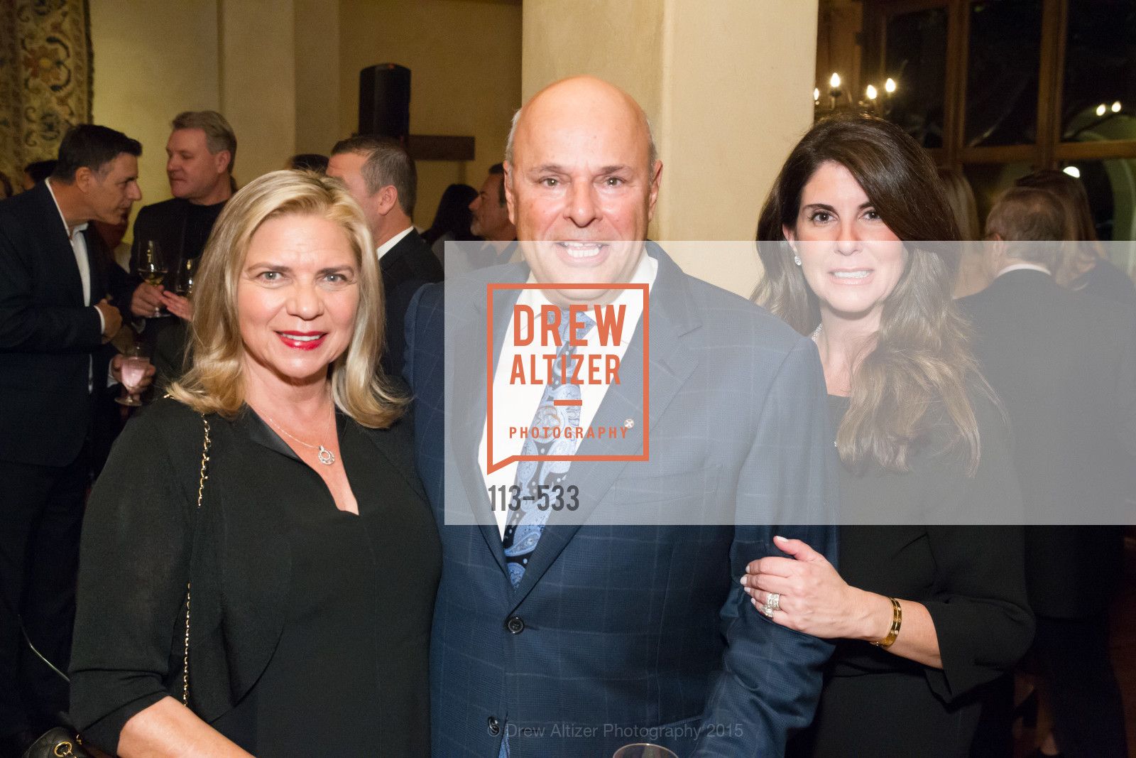 Betty Saris, Tony Saris, Tina Vrionis, Hellenic Charity Ball Cocktail Reception, Kokkari. 200 Jackson St, San Francisco, CA 94111, November 13th, 2015,Drew Altizer, Drew Altizer Photography, full-service agency, private events, San Francisco photographer, photographer california