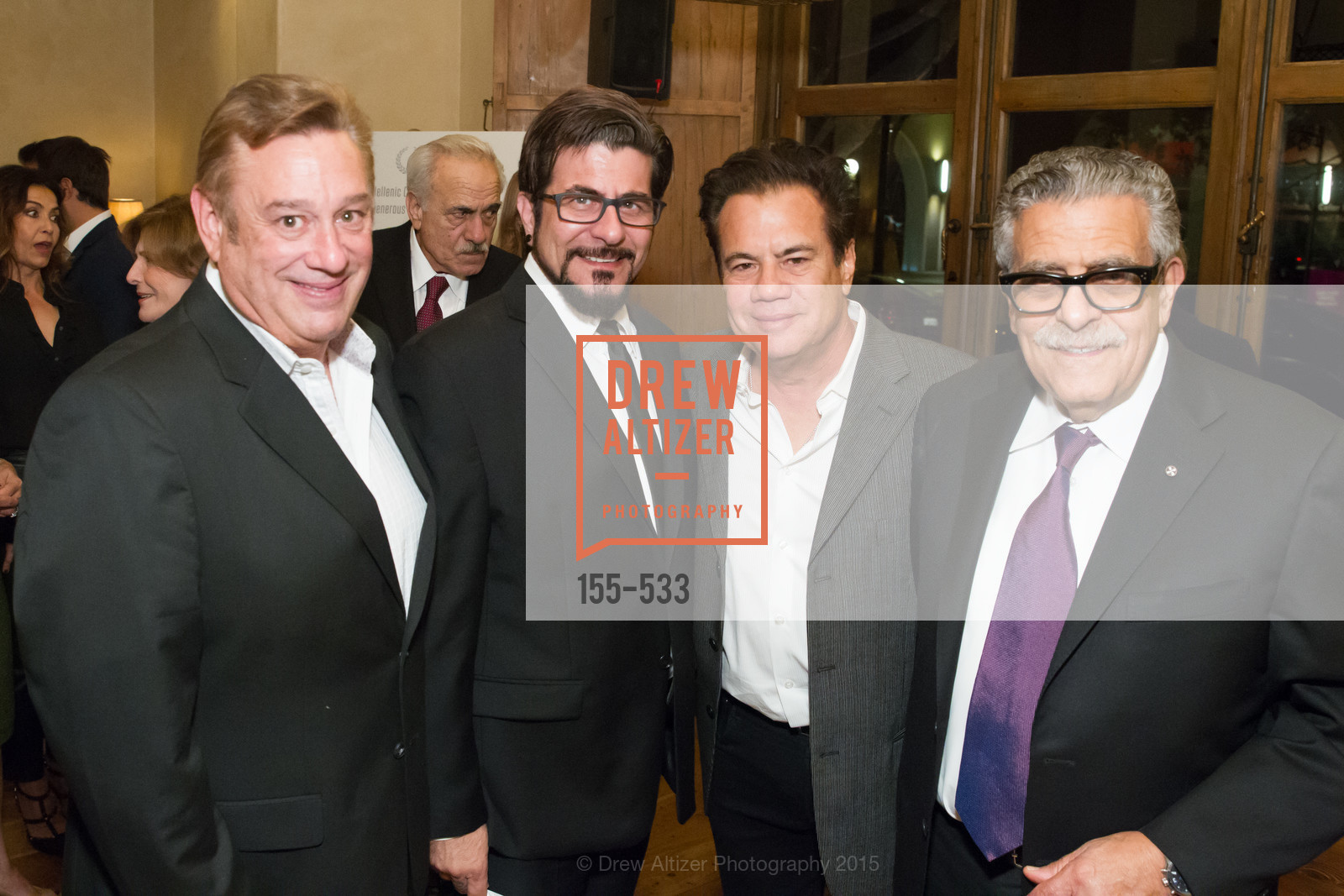 Steve Padis, George Frangadakis, Cory Lerios, Ken Frangadakis, Hellenic Charity Ball Cocktail Reception, Kokkari. 200 Jackson St, San Francisco, CA 94111, November 13th, 2015, Photo #155-533 Steve Padis, George Frangadakis, Cory Lerios, Ken Frangadakis, Photo #155-533