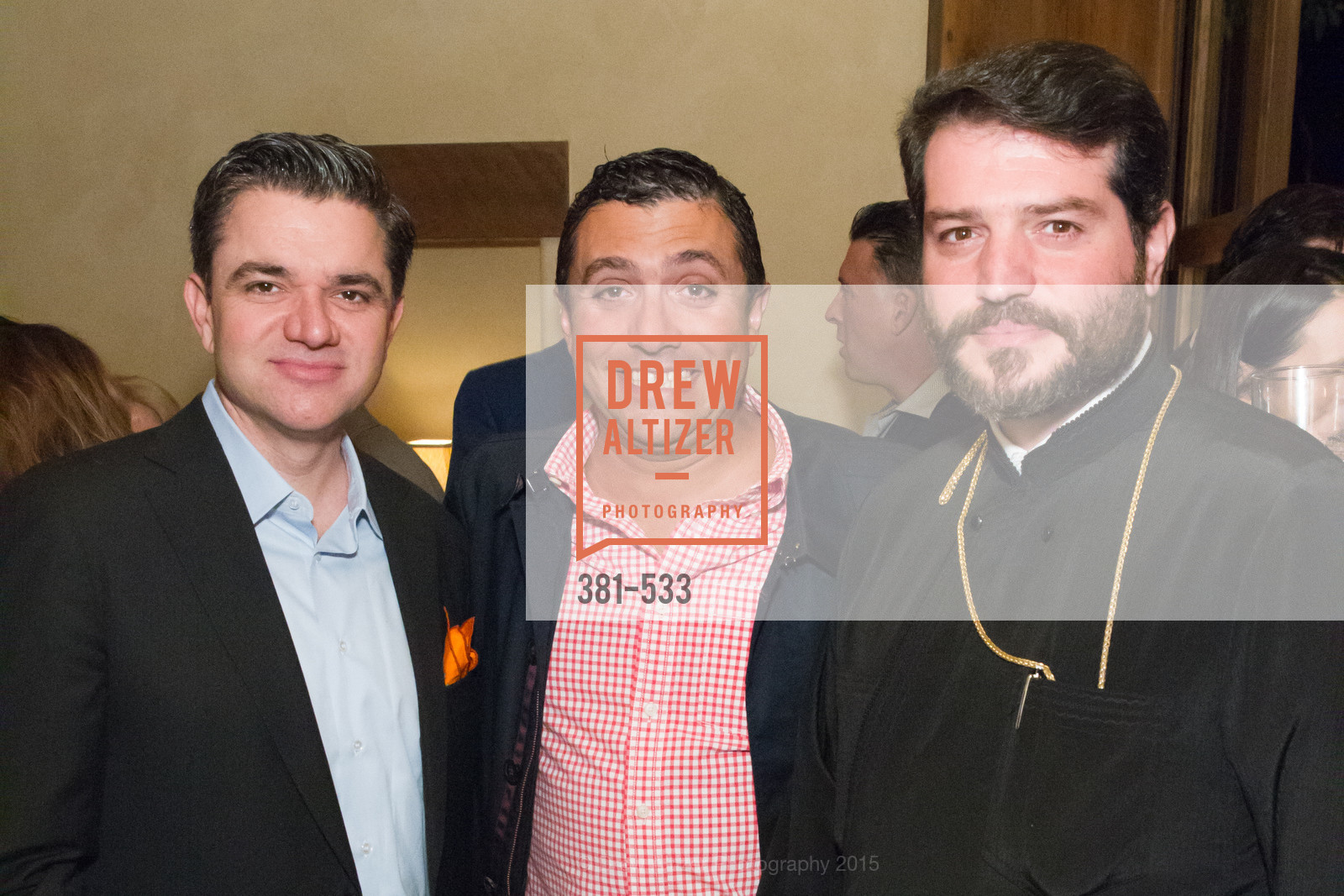 John Costouros, George Gavros, Apostolos Koufalakis, Hellenic Charity Ball Cocktail Reception, Kokkari. 200 Jackson St, San Francisco, CA 94111, November 13th, 2015,Drew Altizer, Drew Altizer Photography, full-service agency, private events, San Francisco photographer, photographer california