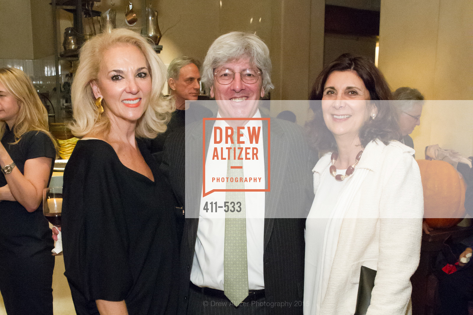Athena Marks, Byron Scordelis, Stephanie Scordelis, Hellenic Charity Ball Cocktail Reception, Kokkari. 200 Jackson St, San Francisco, CA 94111, November 13th, 2015, Photo #411-533 Athena Marks, Byron Scordelis, Stephanie Scordelis, Photo #411-533