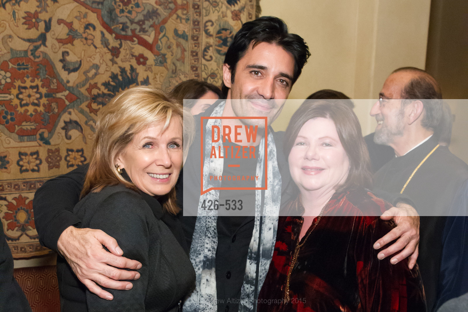 Christ Kamages, Gilles Marini, Celia Manitsas, Hellenic Charity Ball Cocktail Reception, Kokkari. 200 Jackson St, San Francisco, CA 94111, November 13th, 2015, Photo #426-533 Christ Kamages, Gilles Marini, Celia Manitsas, Photo #426-533