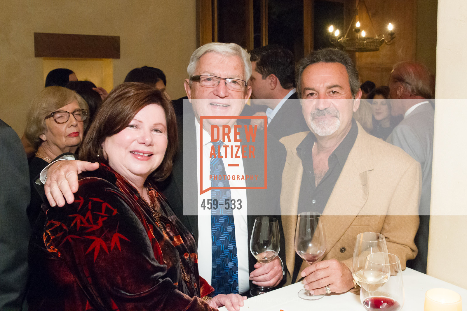 Celia Manitsas, George Kasolas, Taso Manitsas, Hellenic Charity Ball Cocktail Reception, Kokkari. 200 Jackson St, San Francisco, CA 94111, November 13th, 2015, Photo #459-533 Celia Manitsas, George Kasolas, Taso Manitsas, Photo #459-533