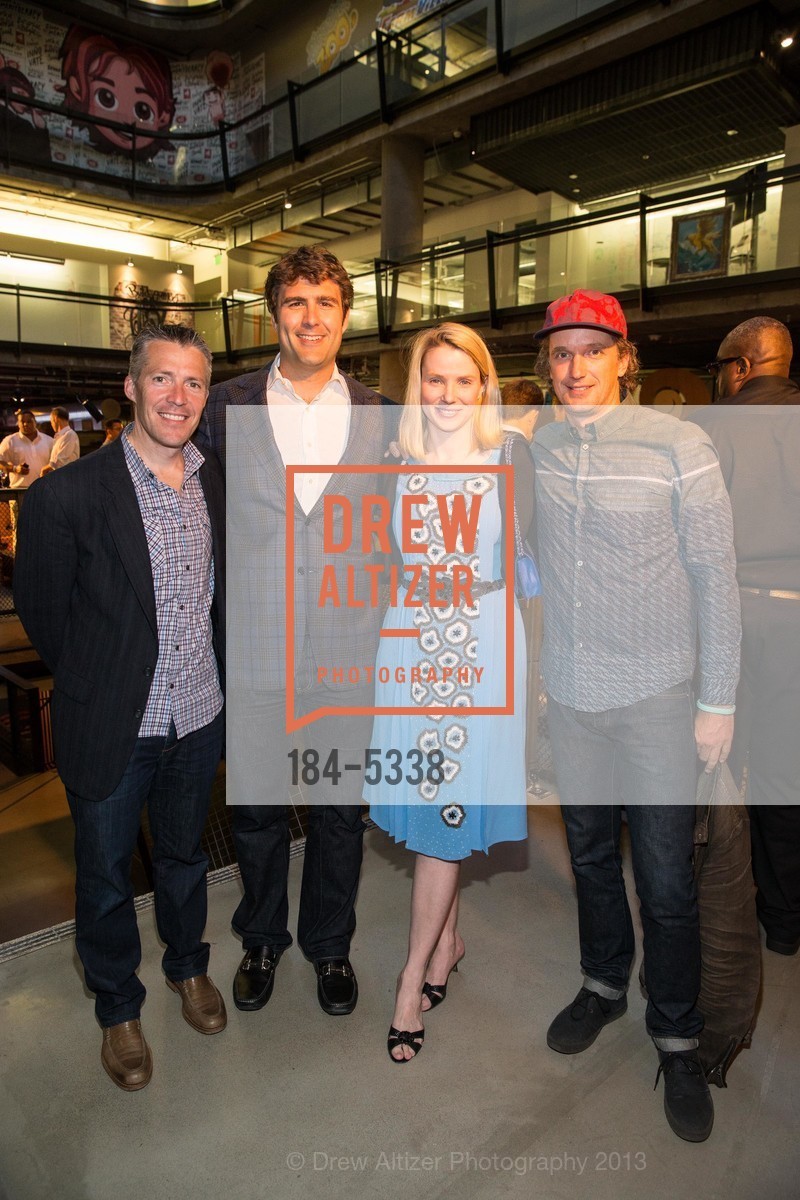Dylan Casey, Zachary Bogue, Marissa Mayer, Yves Behar, Rock for EPACS Summer Solstice party, US, June 21st, 2013, Photo #184-5338 Dylan Casey, Zachary Bogue, Marissa Mayer, Yves Behar, Photo #184-5338