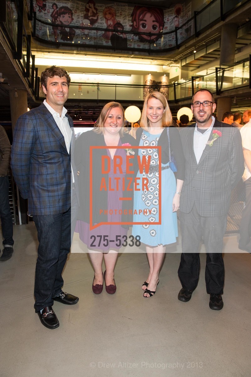 Zachary Bogue, Sharon Johnson, Marissa Mayer, Thomas Madson, Rock for EPACS Summer Solstice party, US, June 21st, 2013, Photo #275-5338 Zachary Bogue, Sharon Johnson, Marissa Mayer, Thomas Madson, Photo #275-5338