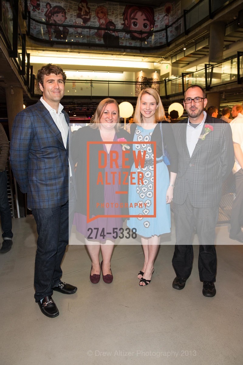 Zachary Bogue, Sharon Johnson, Marissa Mayer, Thomas Madson, Rock for EPACS Summer Solstice party, US, June 21st, 2013, Photo #274-5338 Zachary Bogue, Sharon Johnson, Marissa Mayer, Thomas Madson, Photo #274-5338