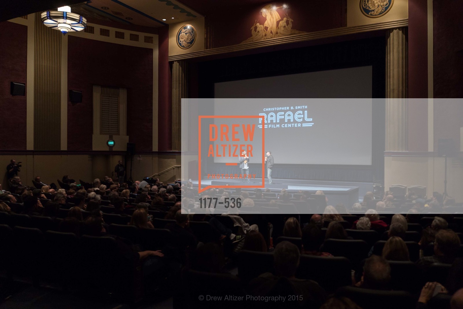 Stage, AMY Screening with Director Asif Kapadia and Lars Ulrich, Christopher B. Smith Rafael Film Center. 1118 Fourth Street, November 15th, 2015,Drew Altizer, Drew Altizer Photography, full-service event agency, private events, San Francisco photographer, photographer California