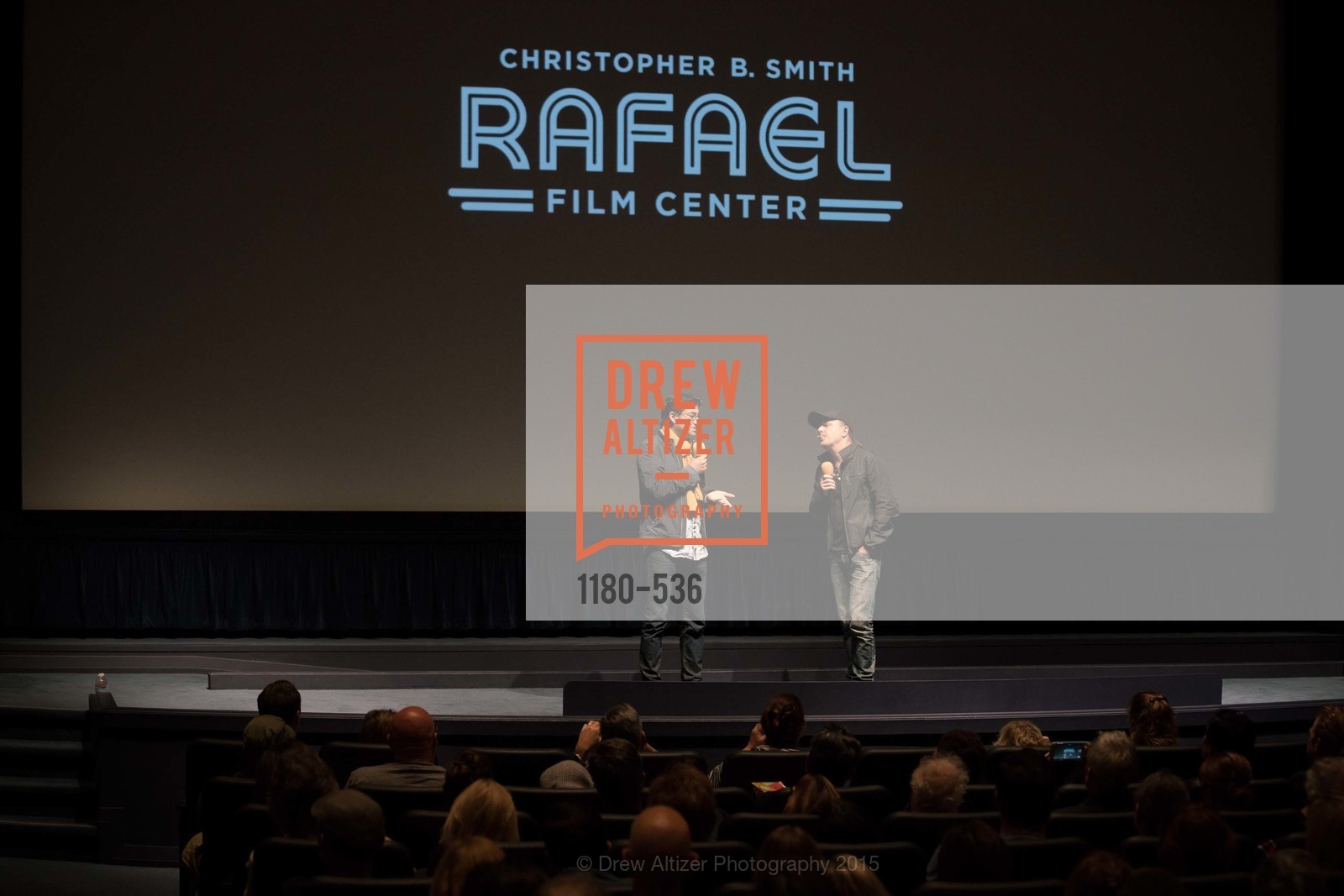Stage, AMY Screening with Director Asif Kapadia and Lars Ulrich, Christopher B. Smith Rafael Film Center. 1118 Fourth Street, November 15th, 2015,Drew Altizer, Drew Altizer Photography, full-service agency, private events, San Francisco photographer, photographer california