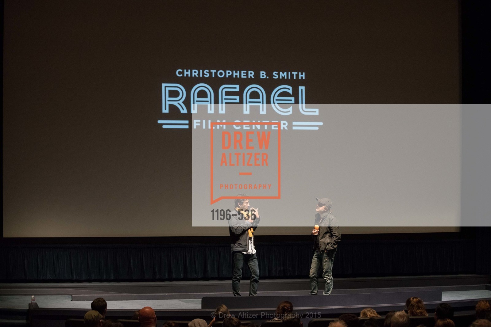 Stage, AMY Screening with Director Asif Kapadia and Lars Ulrich, Christopher B. Smith Rafael Film Center. 1118 Fourth Street, November 15th, 2015,Drew Altizer, Drew Altizer Photography, full-service agency, private events, San Francisco photographer, photographer california