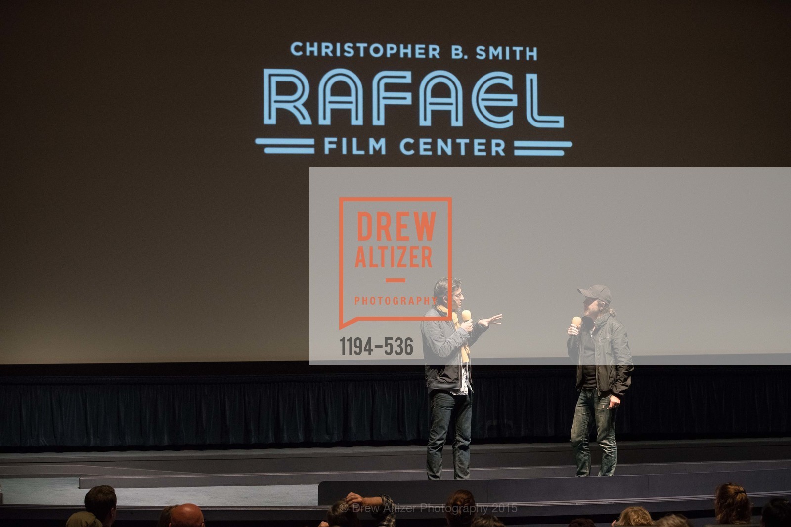 Stage, AMY Screening with Director Asif Kapadia and Lars Ulrich, Christopher B. Smith Rafael Film Center. 1118 Fourth Street, November 15th, 2015,Drew Altizer, Drew Altizer Photography, full-service agency, private events, San Francisco photographer, photographer california
