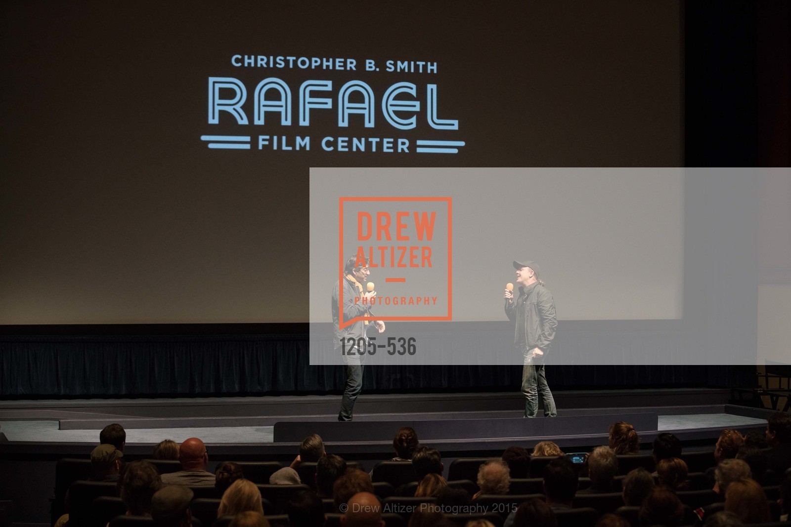 Stage, AMY Screening with Director Asif Kapadia and Lars Ulrich, Christopher B. Smith Rafael Film Center. 1118 Fourth Street, November 15th, 2015,Drew Altizer, Drew Altizer Photography, full-service agency, private events, San Francisco photographer, photographer california
