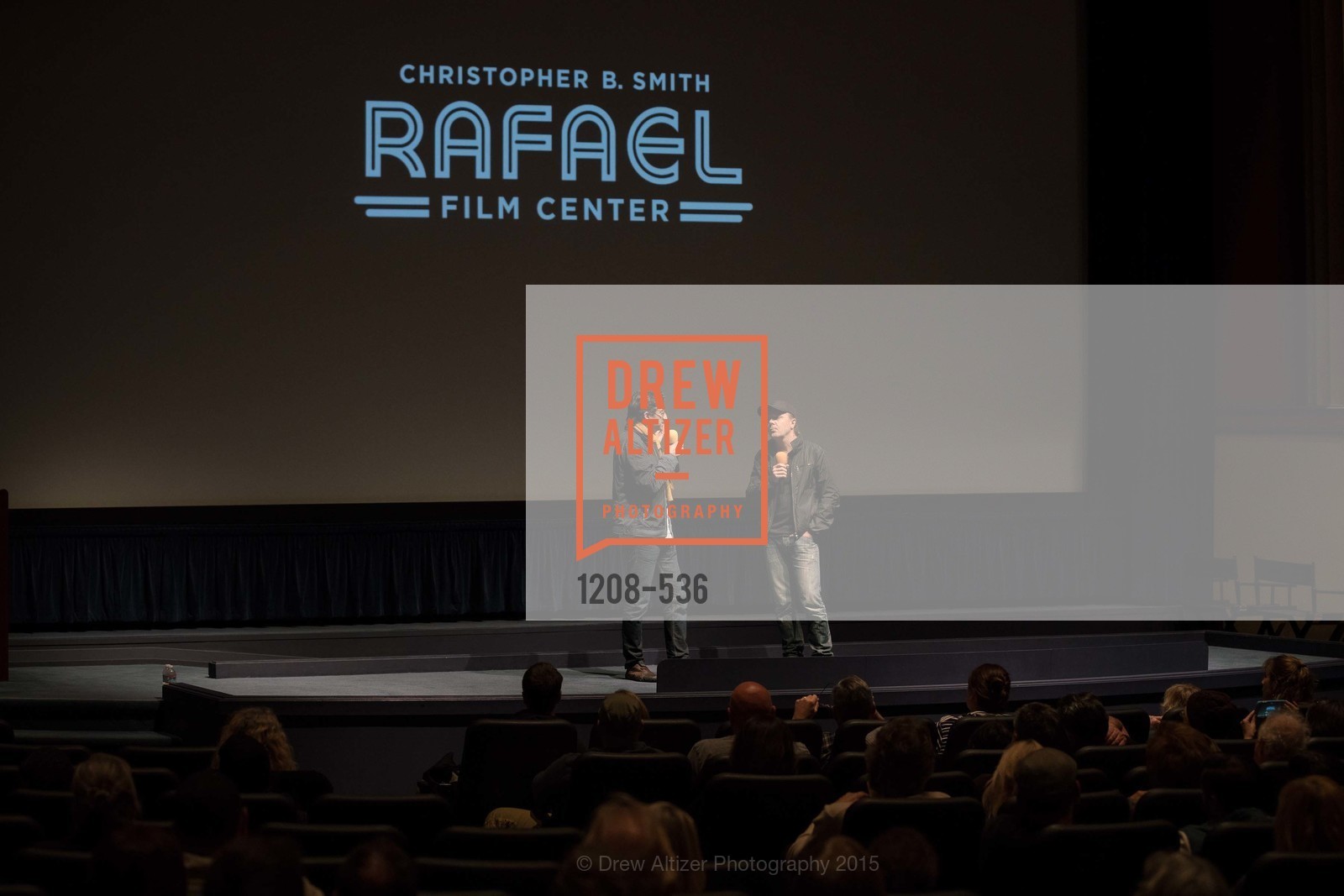 Stage, AMY Screening with Director Asif Kapadia and Lars Ulrich, Christopher B. Smith Rafael Film Center. 1118 Fourth Street, November 15th, 2015,Drew Altizer, Drew Altizer Photography, full-service agency, private events, San Francisco photographer, photographer california