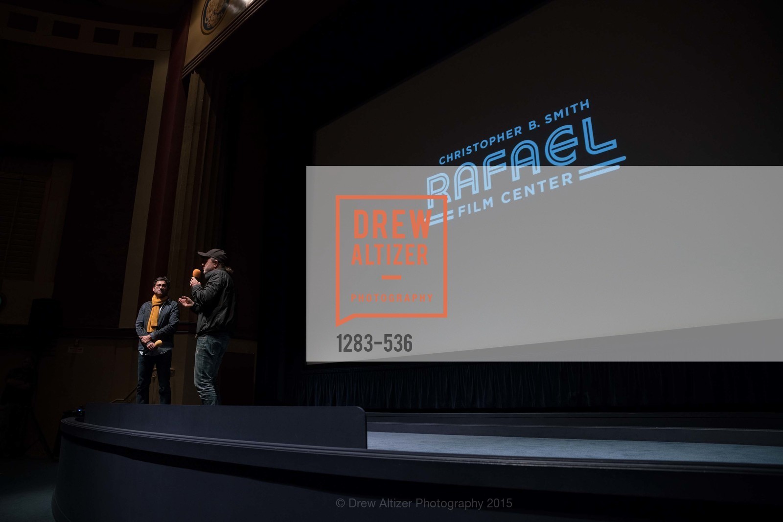 Stage, AMY Screening with Director Asif Kapadia and Lars Ulrich, Christopher B. Smith Rafael Film Center. 1118 Fourth Street, November 15th, 2015,Drew Altizer, Drew Altizer Photography, full-service agency, private events, San Francisco photographer, photographer california