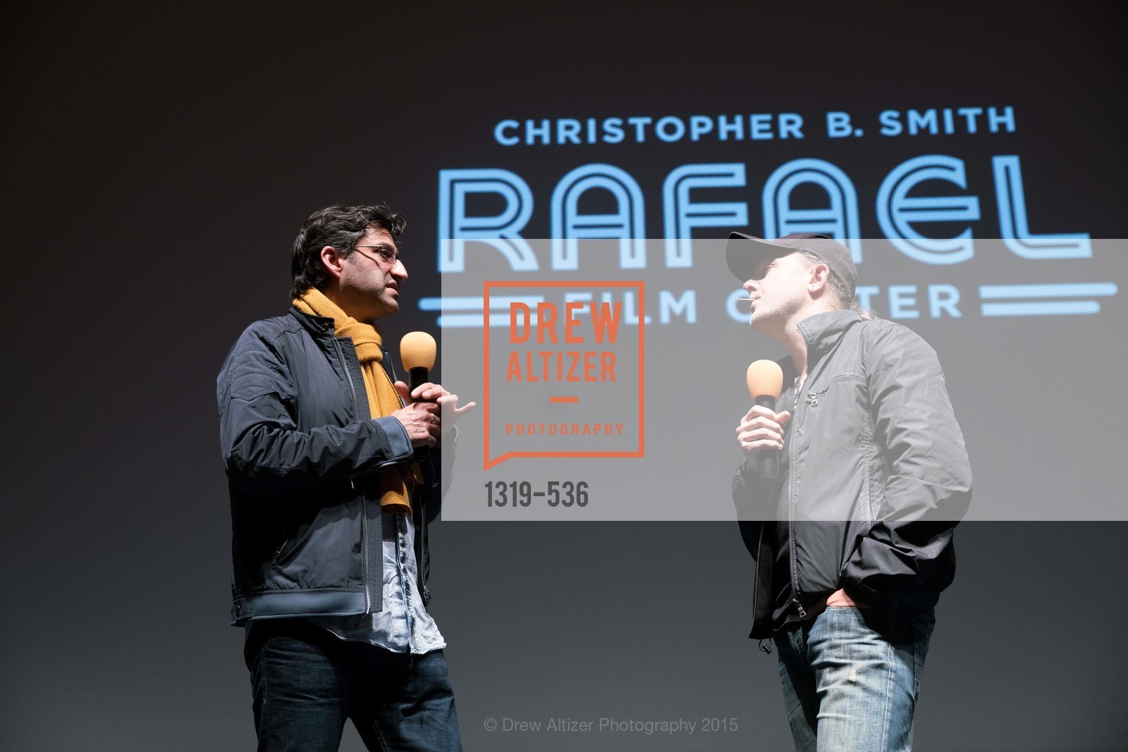 Asif Kapadia, Lars Ulrich, AMY Screening with Director Asif Kapadia and Lars Ulrich, Christopher B. Smith Rafael Film Center. 1118 Fourth Street, November 15th, 2015,Drew Altizer, Drew Altizer Photography, full-service agency, private events, San Francisco photographer, photographer california