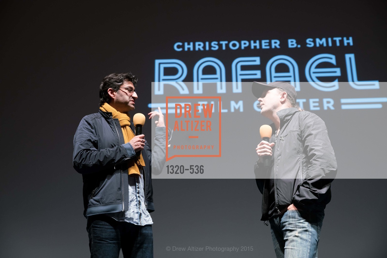 Asif Kapadia, Lars Ulrich, AMY Screening with Director Asif Kapadia and Lars Ulrich, Christopher B. Smith Rafael Film Center. 1118 Fourth Street, November 15th, 2015,Drew Altizer, Drew Altizer Photography, full-service event agency, private events, San Francisco photographer, photographer California