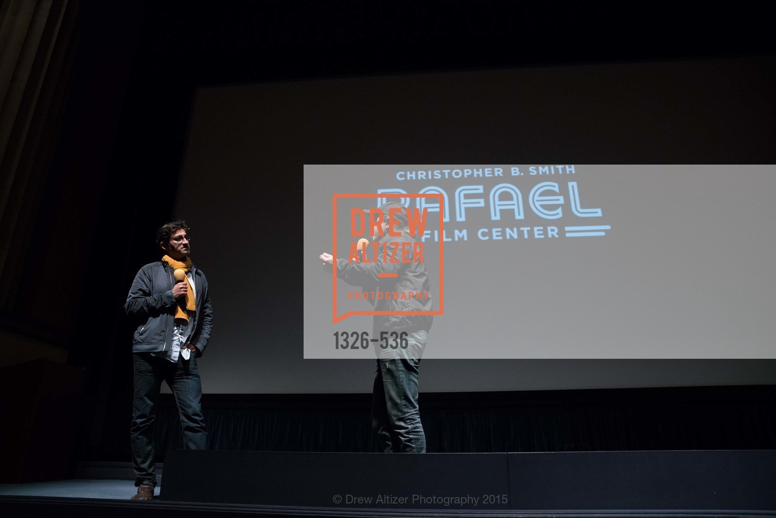 Asif Kapadia, Lars Ulrich, AMY Screening with Director Asif Kapadia and Lars Ulrich, Christopher B. Smith Rafael Film Center. 1118 Fourth Street, November 15th, 2015,Drew Altizer, Drew Altizer Photography, full-service agency, private events, San Francisco photographer, photographer california