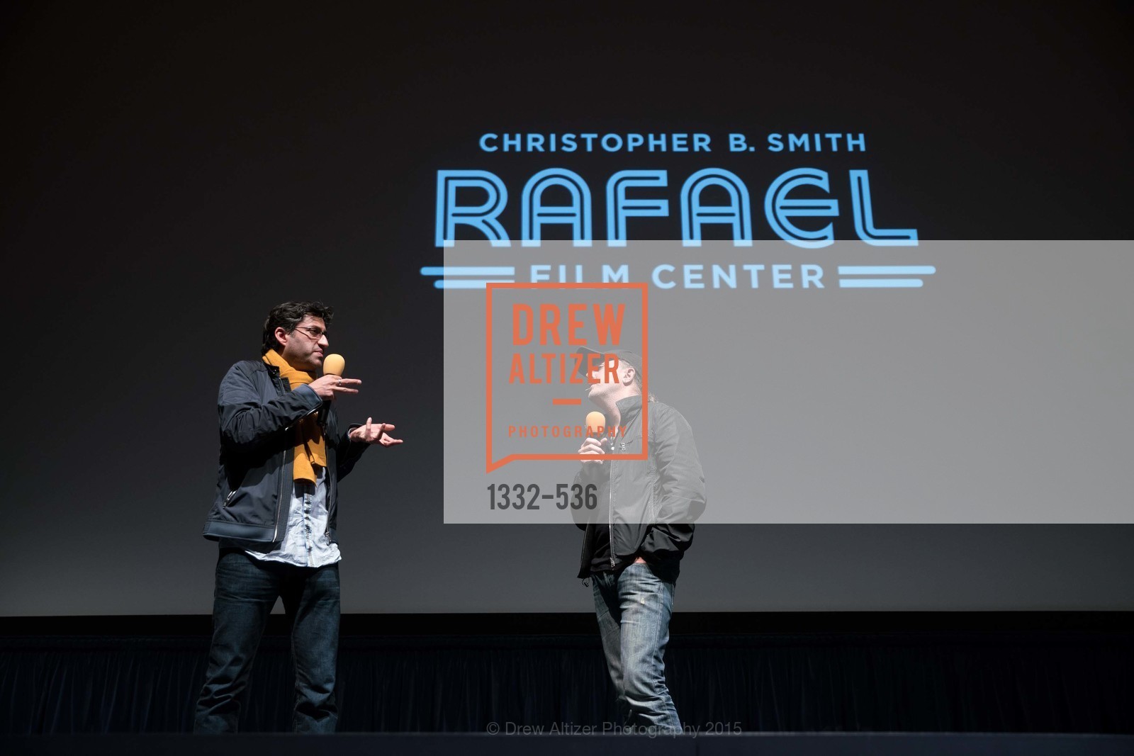 Asif Kapadia, Lars Ulrich, AMY Screening with Director Asif Kapadia and Lars Ulrich, Christopher B. Smith Rafael Film Center. 1118 Fourth Street, November 15th, 2015,Drew Altizer, Drew Altizer Photography, full-service agency, private events, San Francisco photographer, photographer california